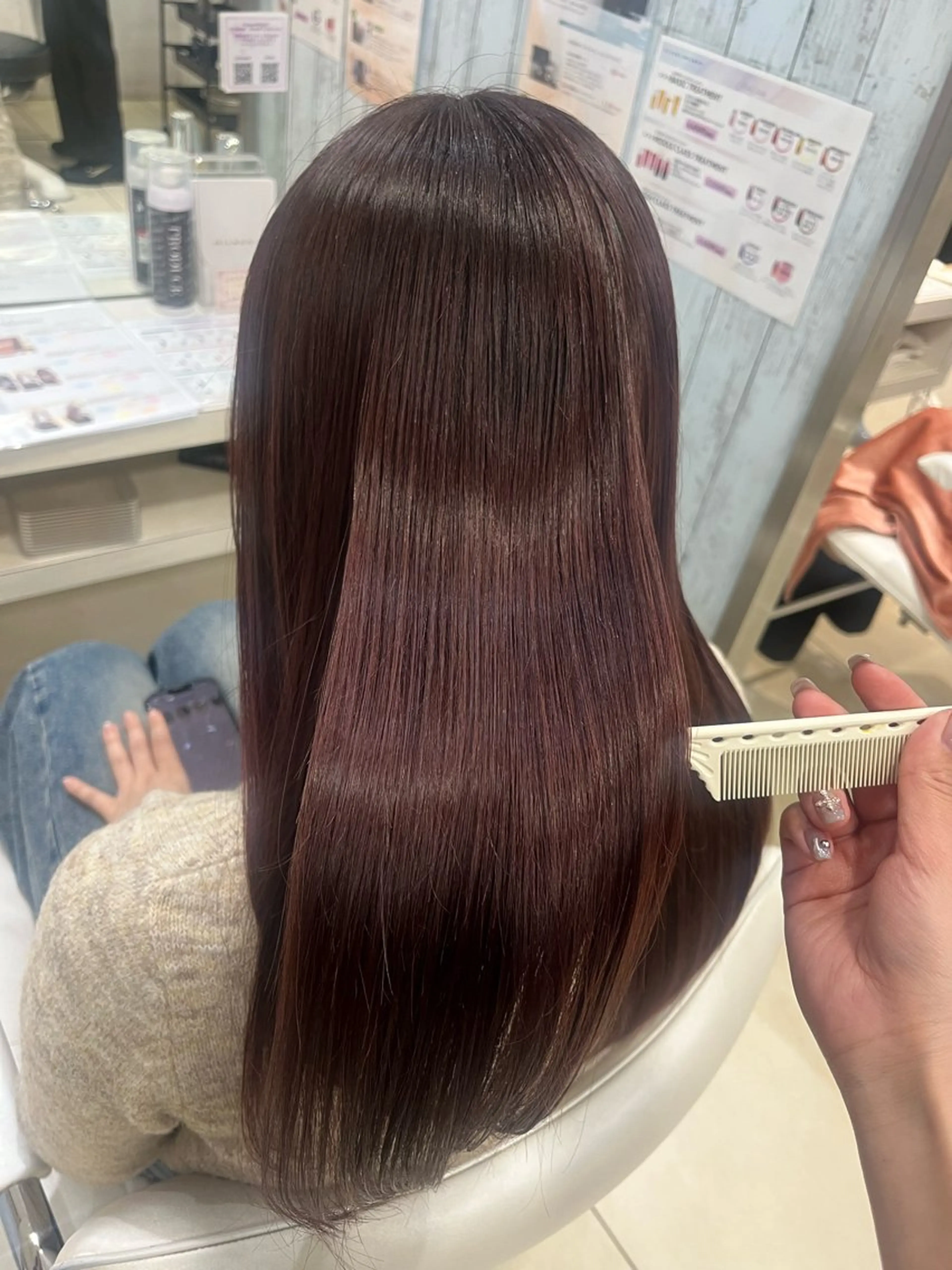 セミロング 【髪質改善カラー】 あむ·. ⟡ 🖤のヘアスタイル