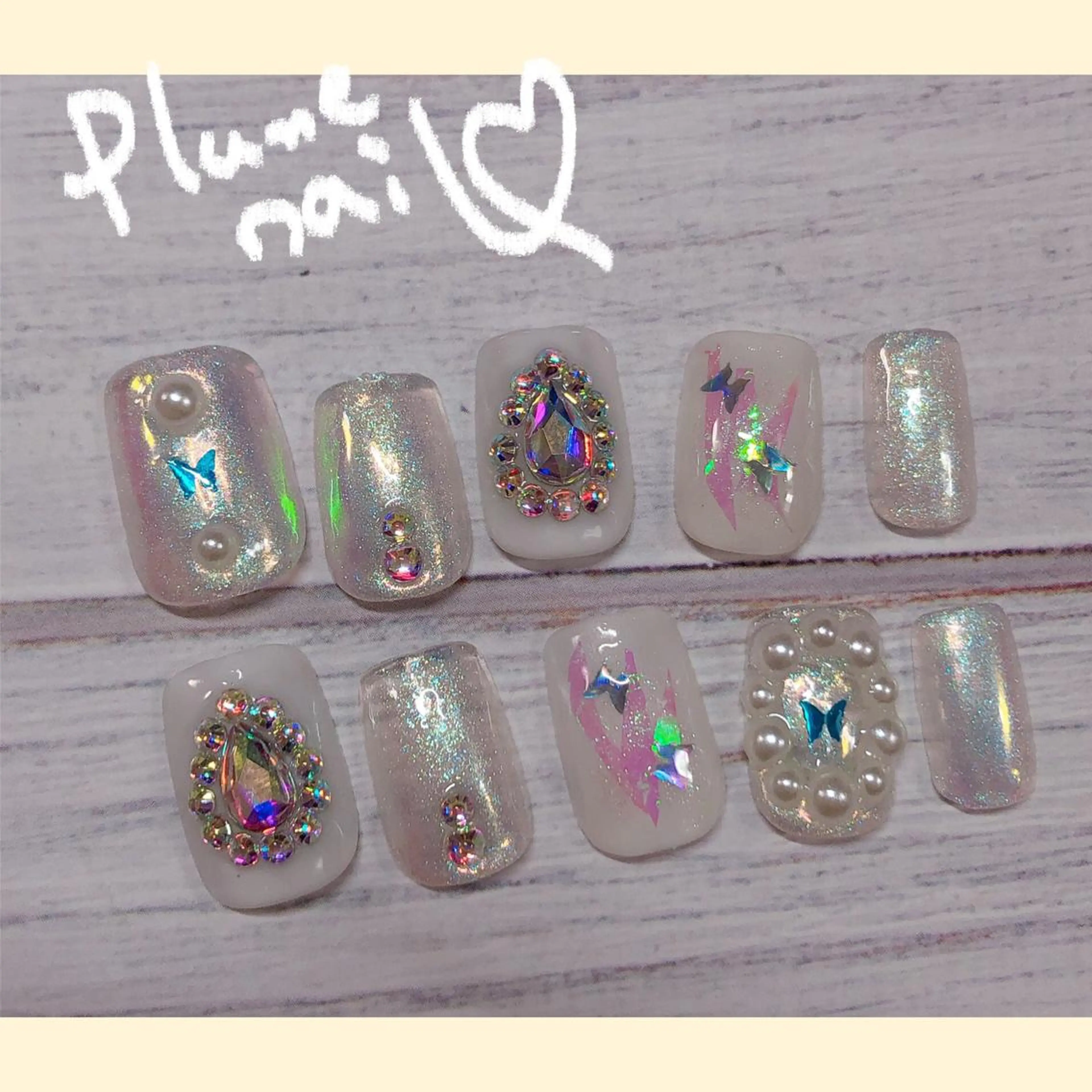 ネイル アートネイル オーロラネイル ハート キラキラネイル 韓国ネイル ハンドネイル plume nail ☆韓国ネイルのネイルデザイン