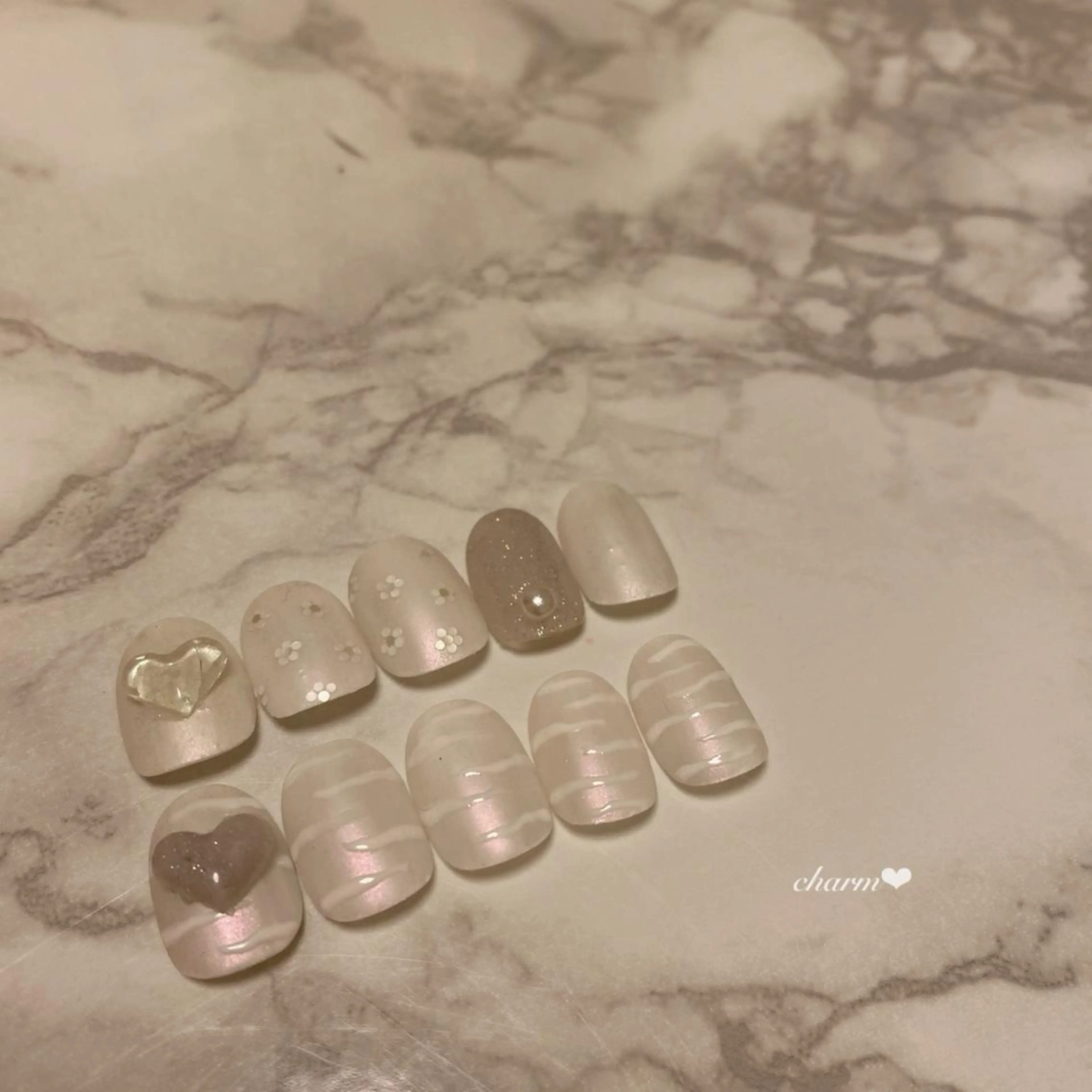 ネイル アニマル柄 マットネイル ミラーネイル nail salon charmのネイルデザイン