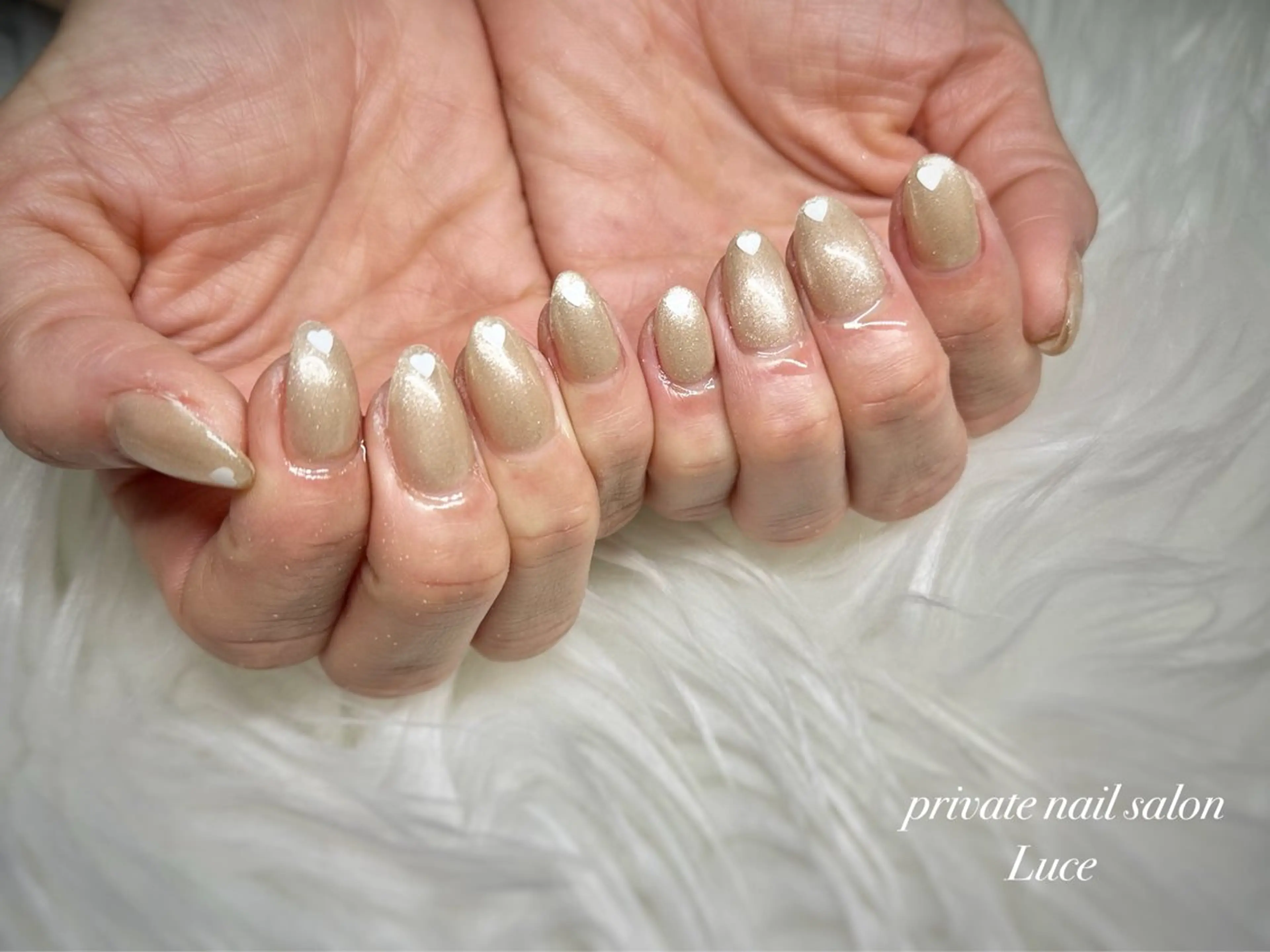 ネイル ハート ハンドネイル nailsalon Luce🕊️のネイルデザイン