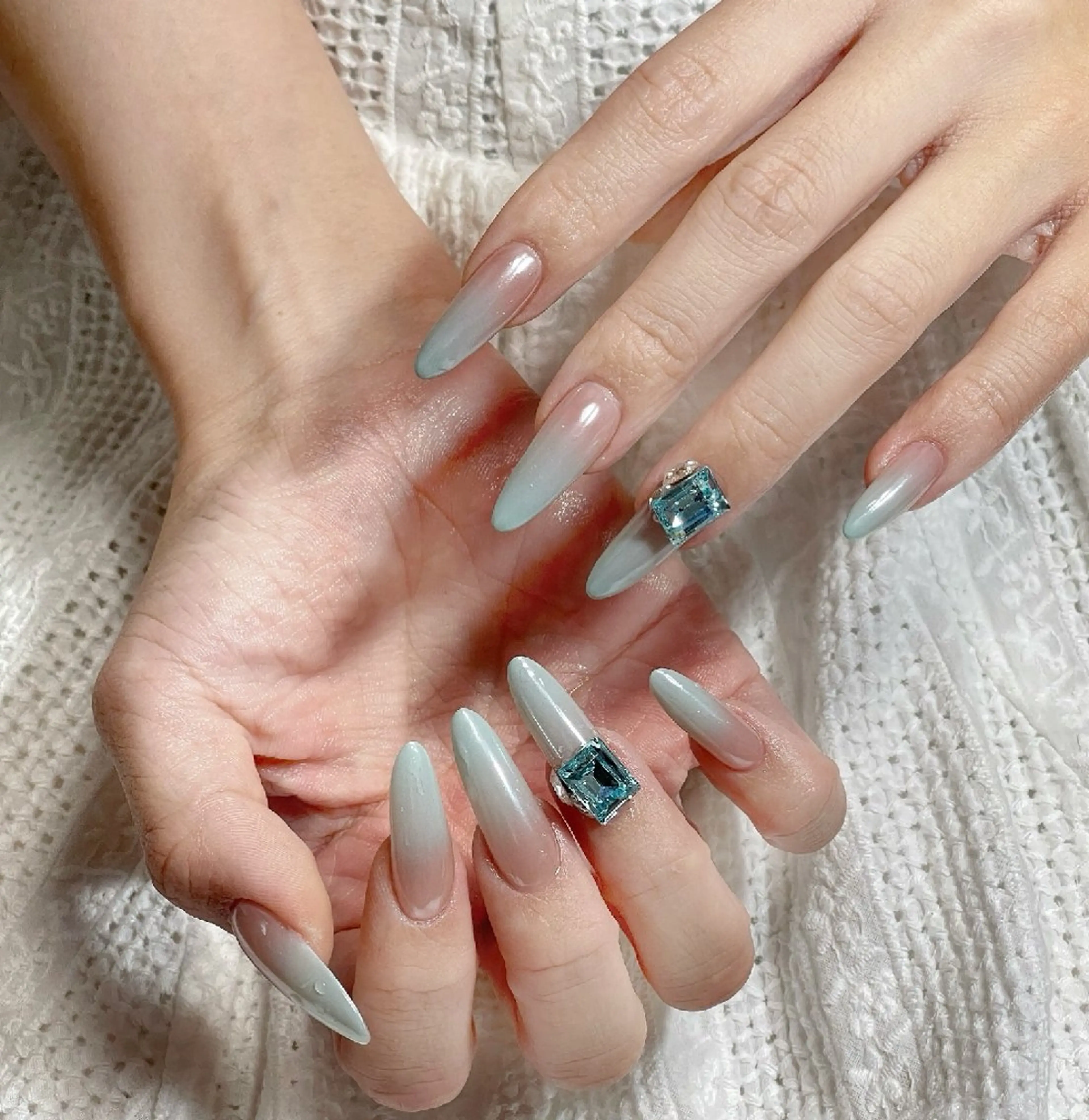 ネイル オーロラネイル チークネイル 長さ出し フットネイル フレンチネイル ハンドネイル ＫＯ ＫＯのネイルデザイン