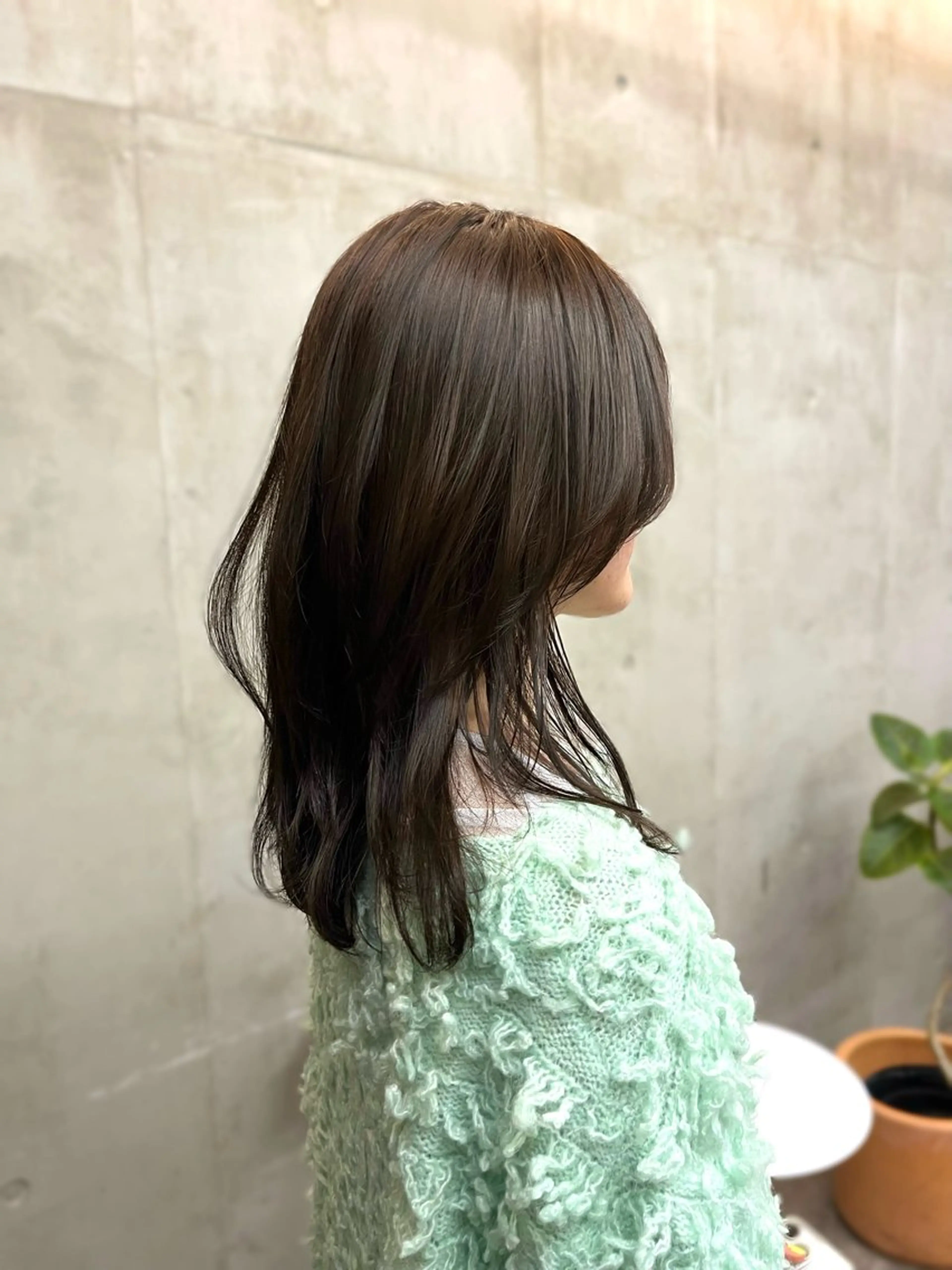 セミロング カラー 顔周りカット 韓国風ヘア 似合わせカット ヘアカラー SALT WATER所属・🫐 𝐌𝐚𝐨 🫐似合わせcutのヘアスタイル