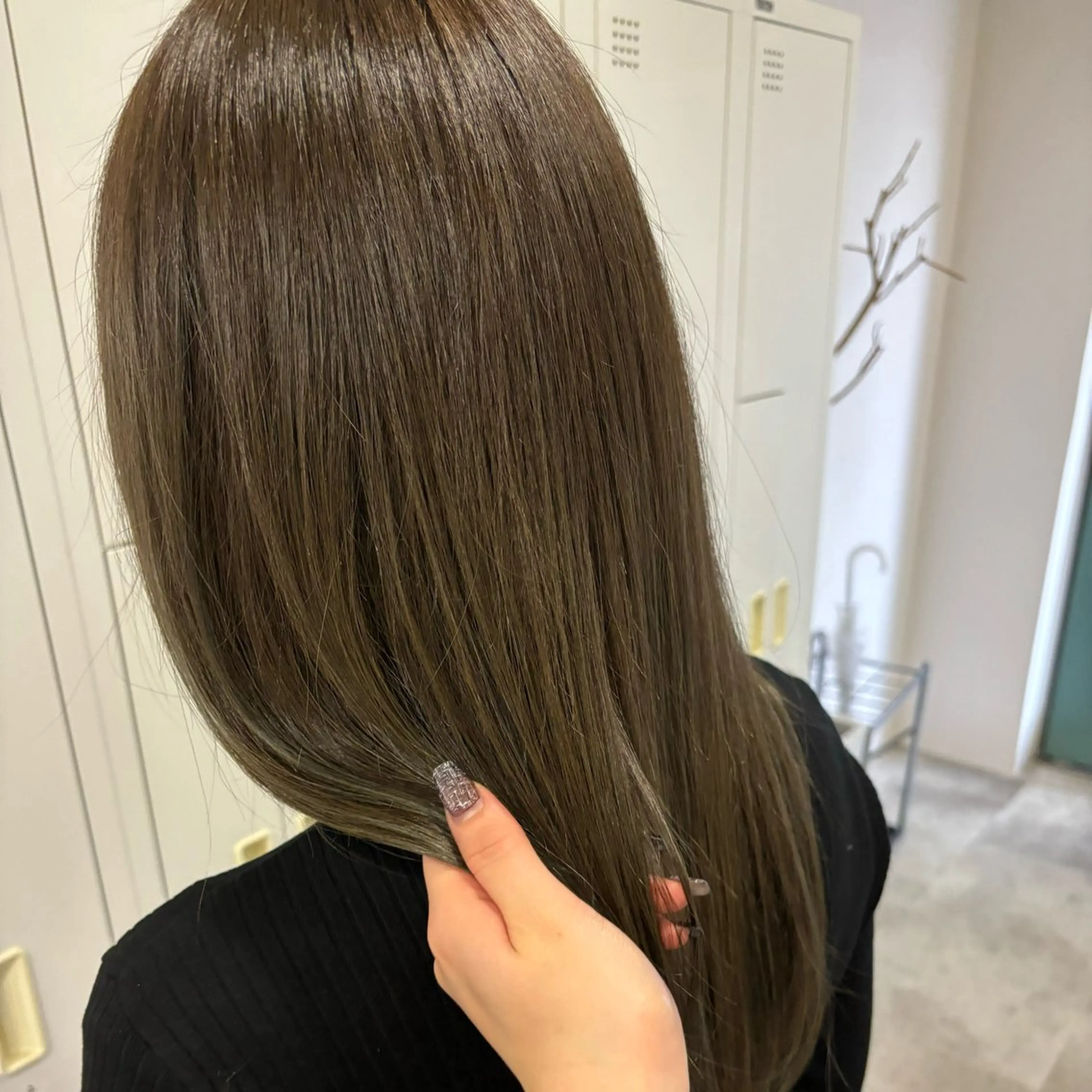 セミロング カラー ベージュカラー 透明感カラー オリーブベージュ ヘアカラー トリートメント CHAINON×FeM#所属・名駅/sHiHo/透 明感カラー✨🎀/のヘアスタイル