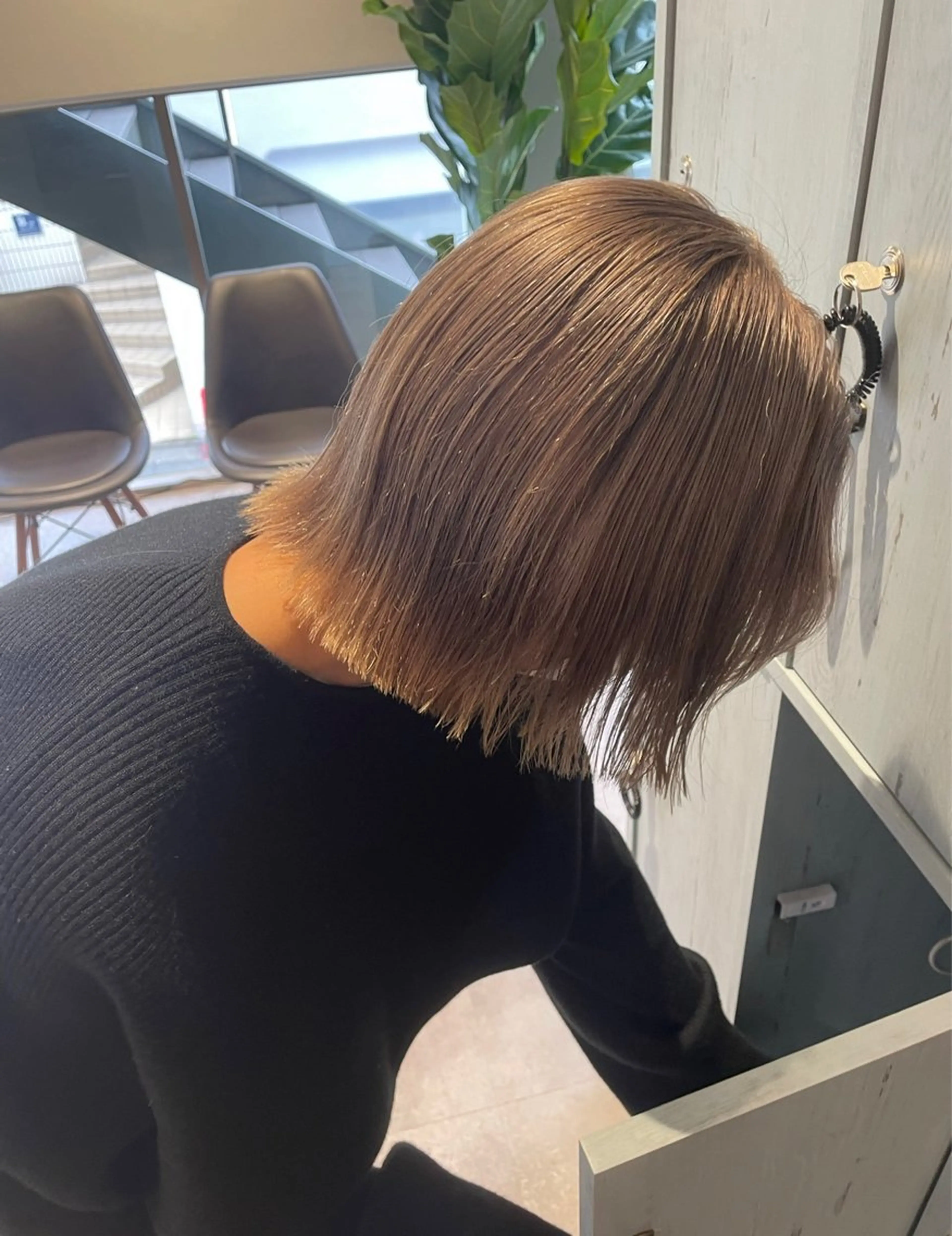 ミディアム カラー ブリーチ ブルーカラー ヘアカラー 韓国風/オシャレ /縮毛矯正/滝口琴未のヘアスタイル