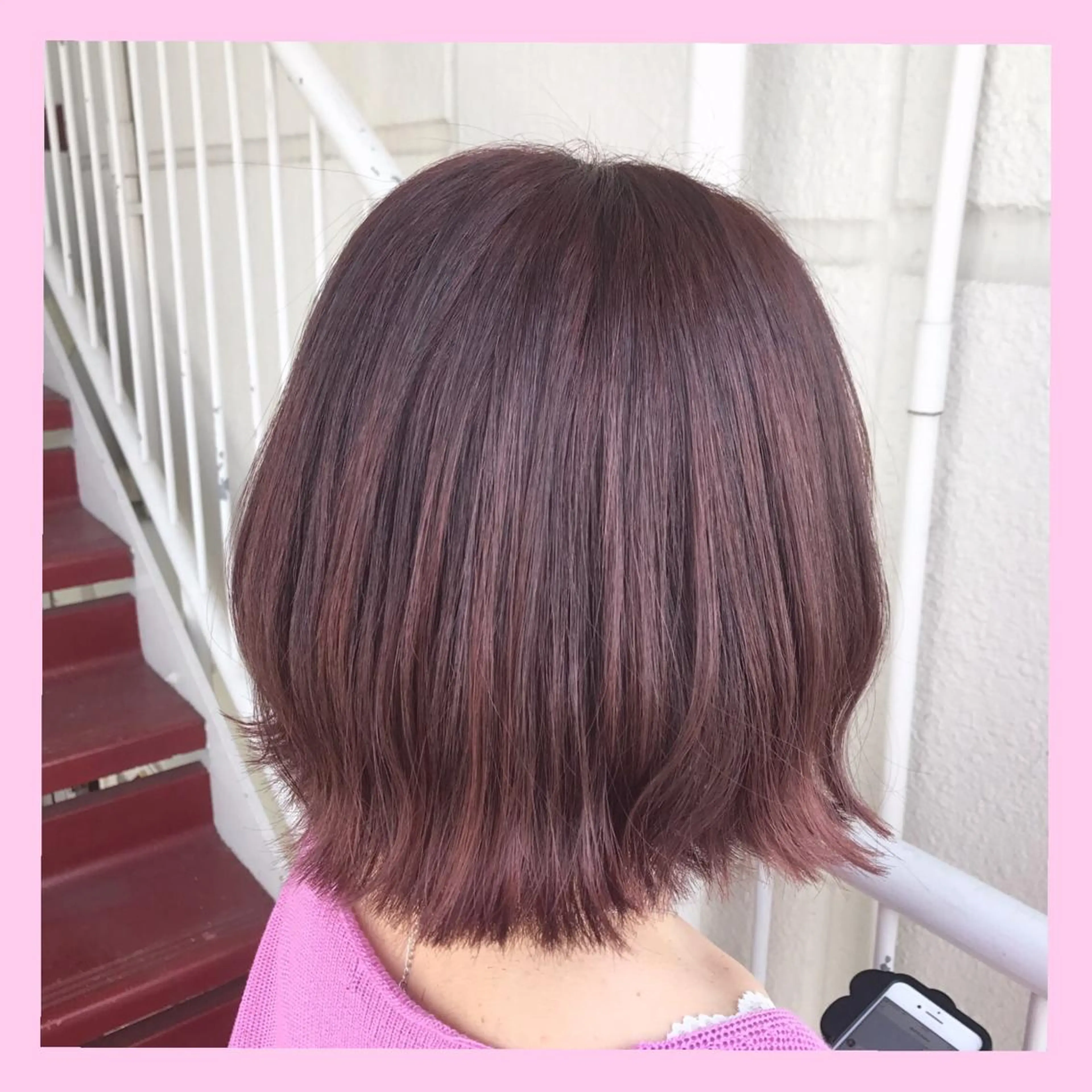 ミディアム カラー SHIN/レイヤー カット×クロスパーマのヘアスタイル