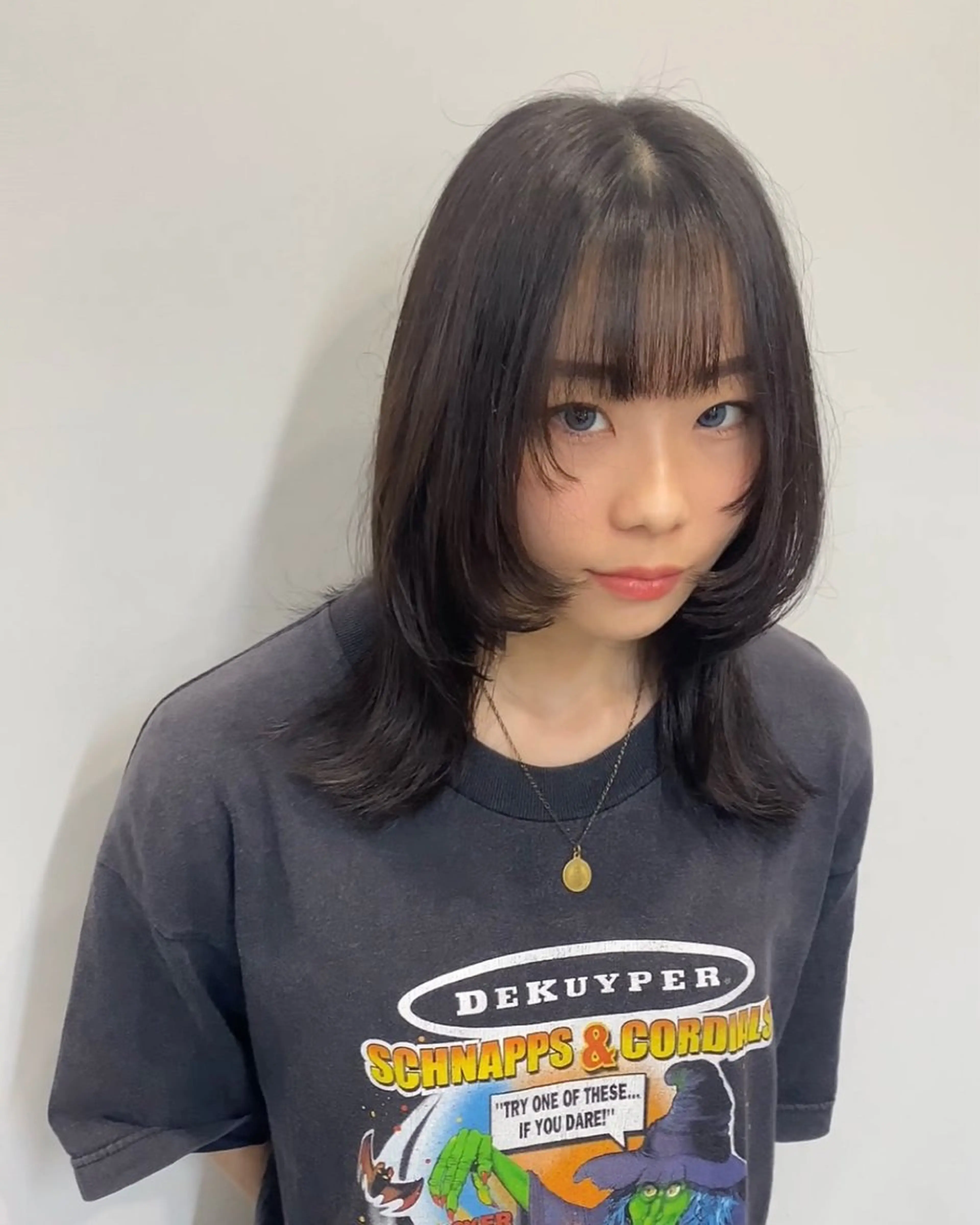 ミディアム 似合わせカット ウルフカット sunc所属・梅田l大人韓国ヘア レイヤー×艶カラーのヘアスタイル