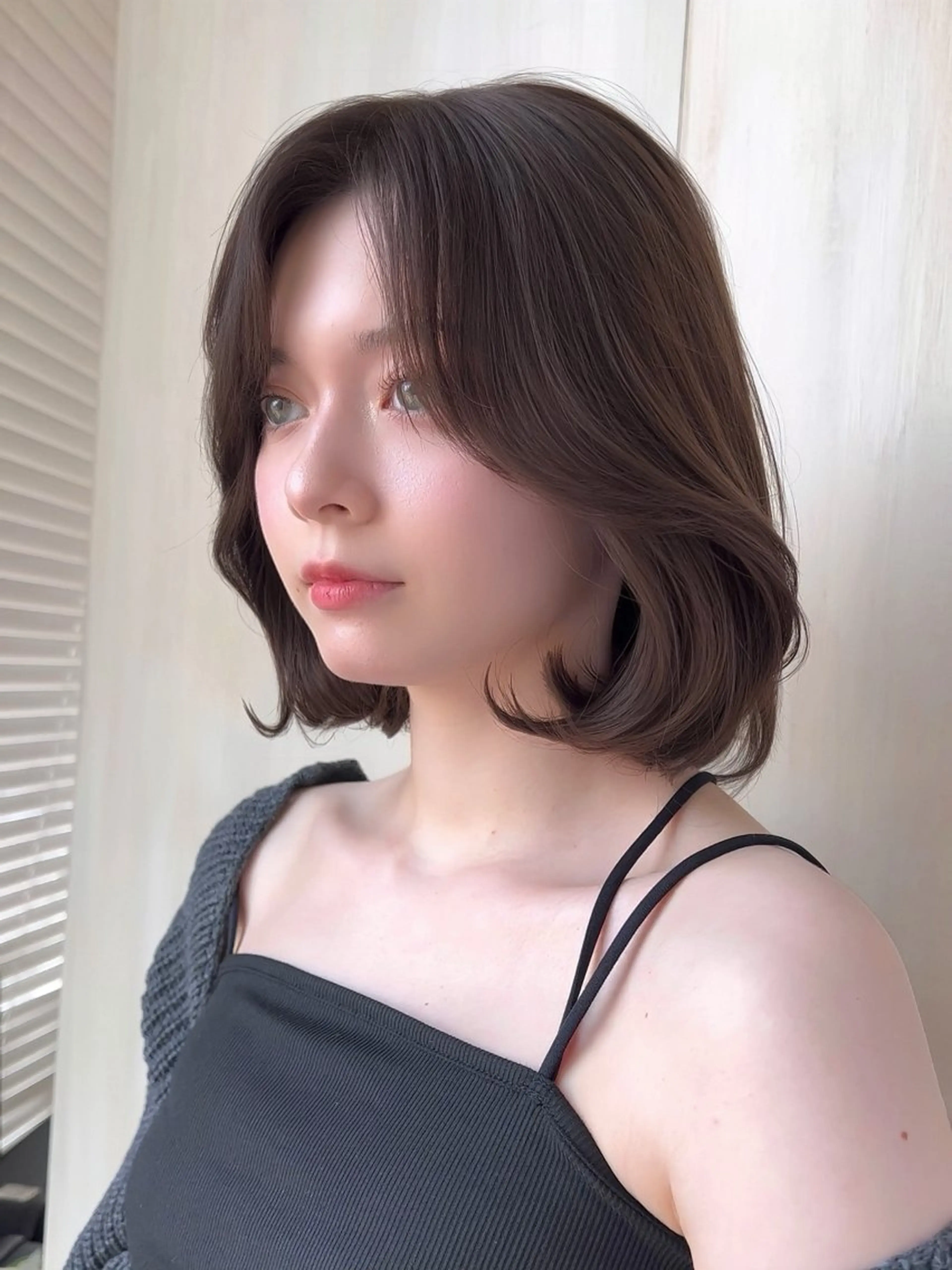 ミディアム カラー ボブ 顔周りカット 小顔カット 日本一の小顔カット/ ボブ/顔周り/韓国のヘアスタイル