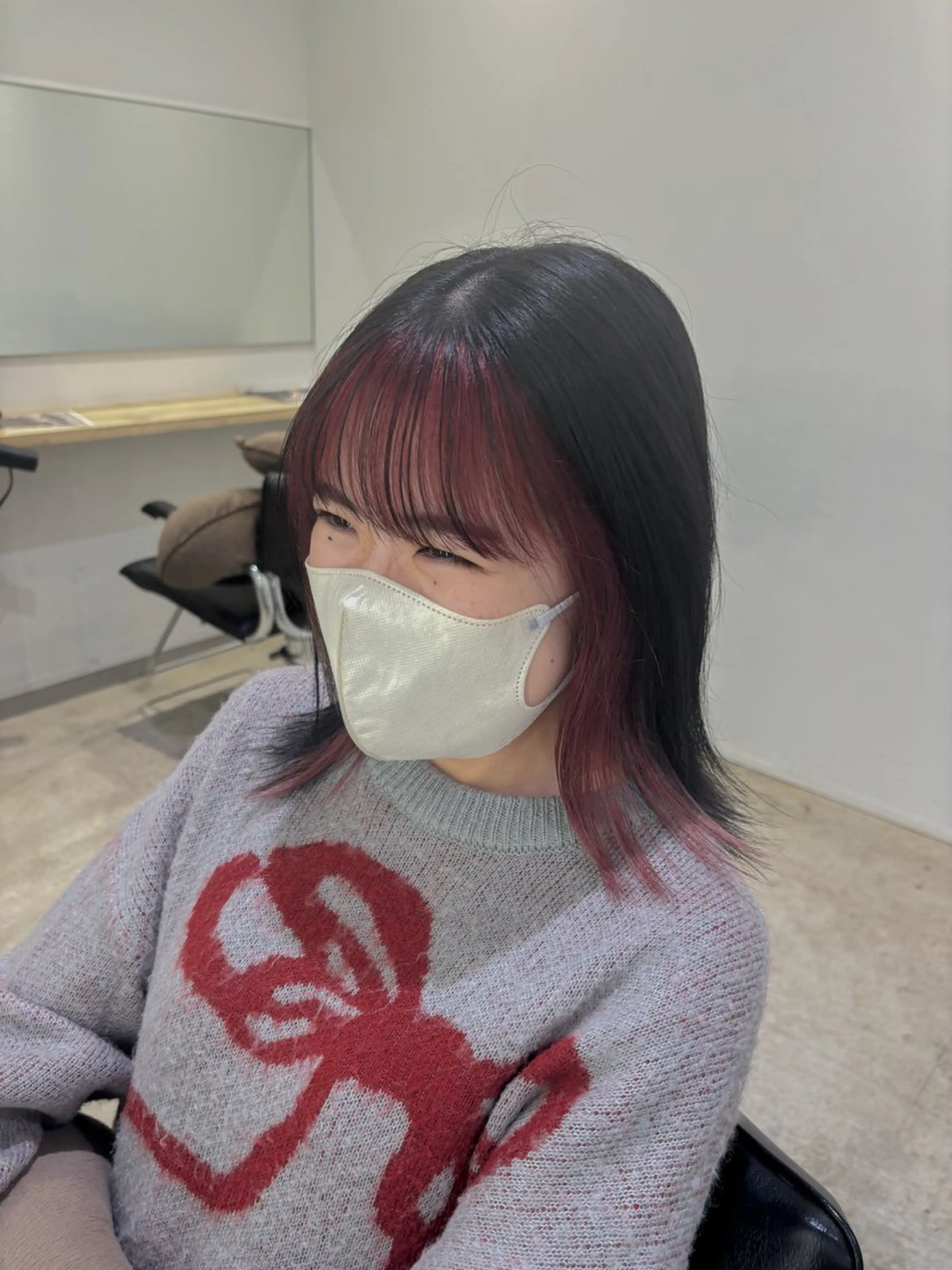 ミディアム カラー ヘアカラー 須藤 萌のヘアスタイル