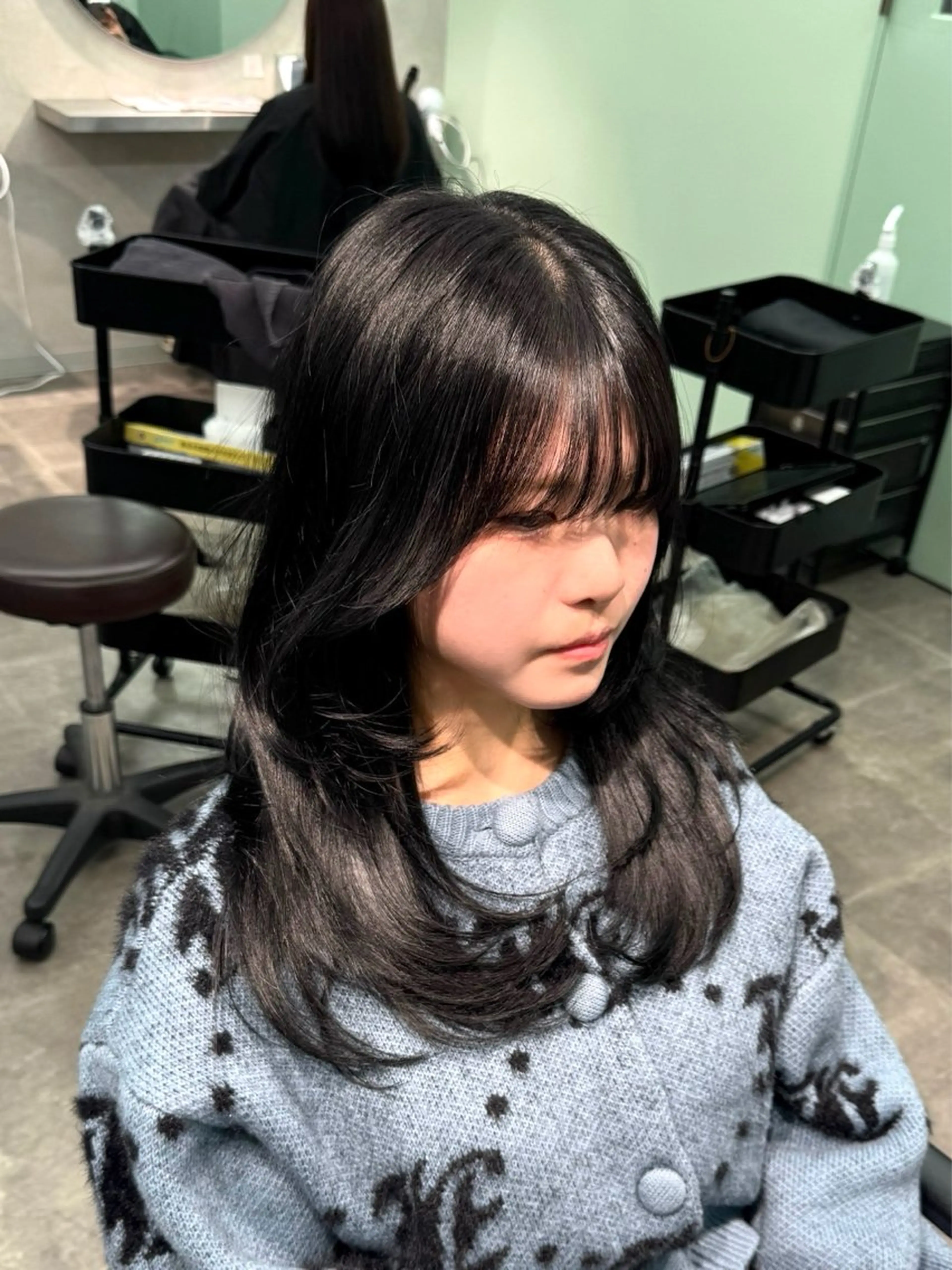 セミロング カラー カット ヘアカラー 韓国特化🇰🇷千葉 /レイヤーカット竜生のヘアスタイル