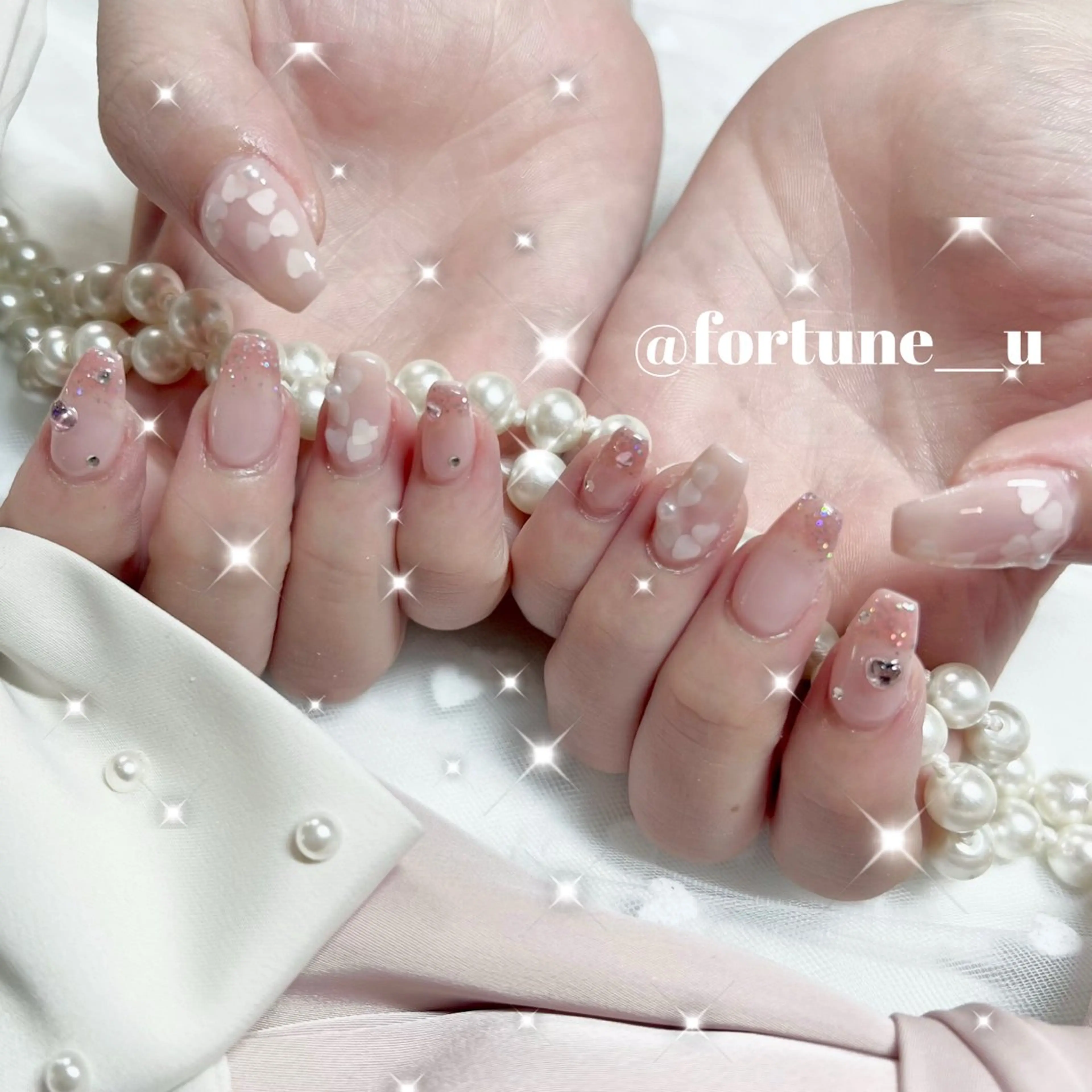 ネイル チークネイル ガーリー 韓国ネイル 持ち込み オフィスネイル ハンドネイル 💜 Yuuna💜のネイルデザイン