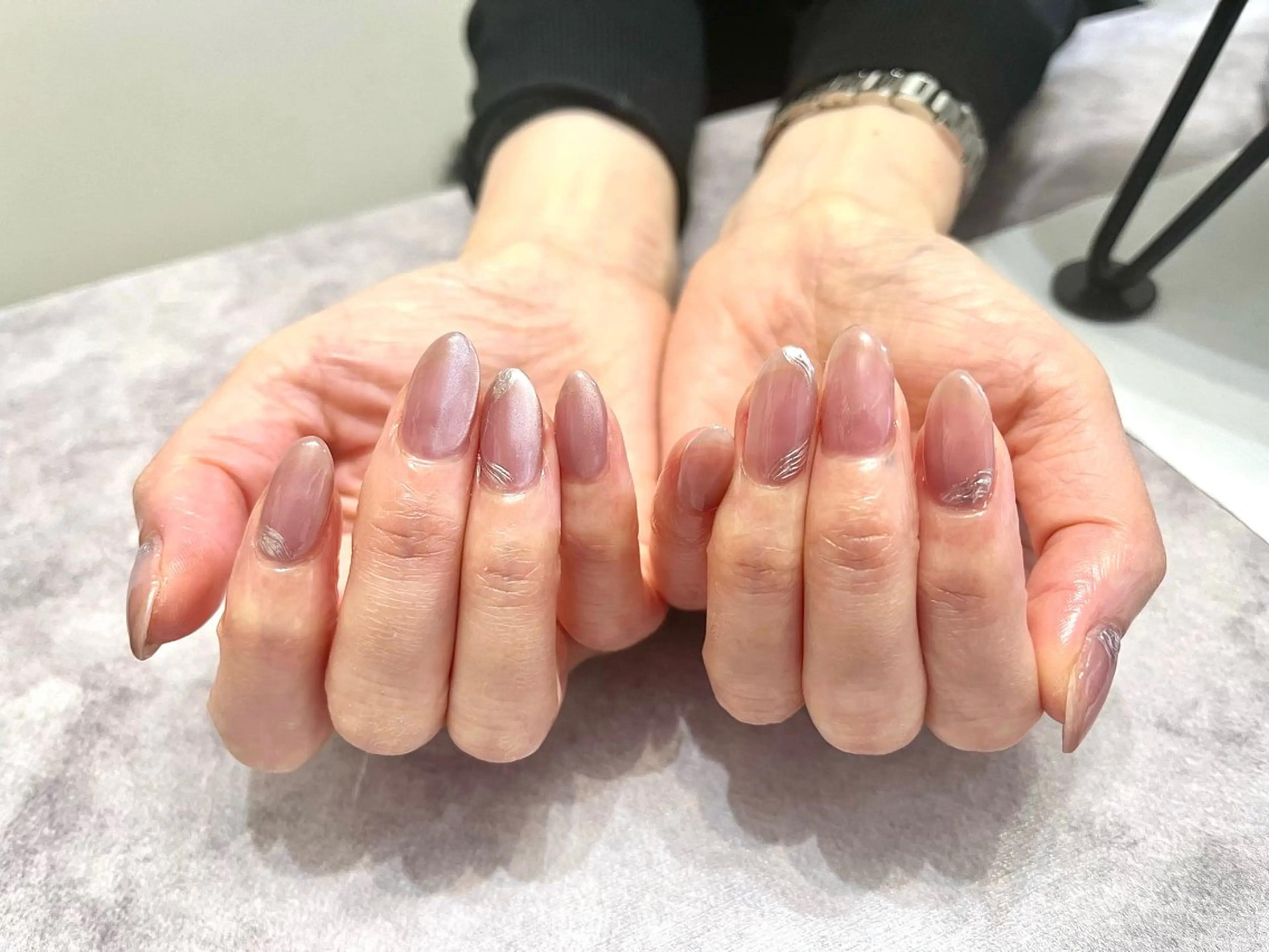 ワンカラー+ミラーアート(オフなし)の写真