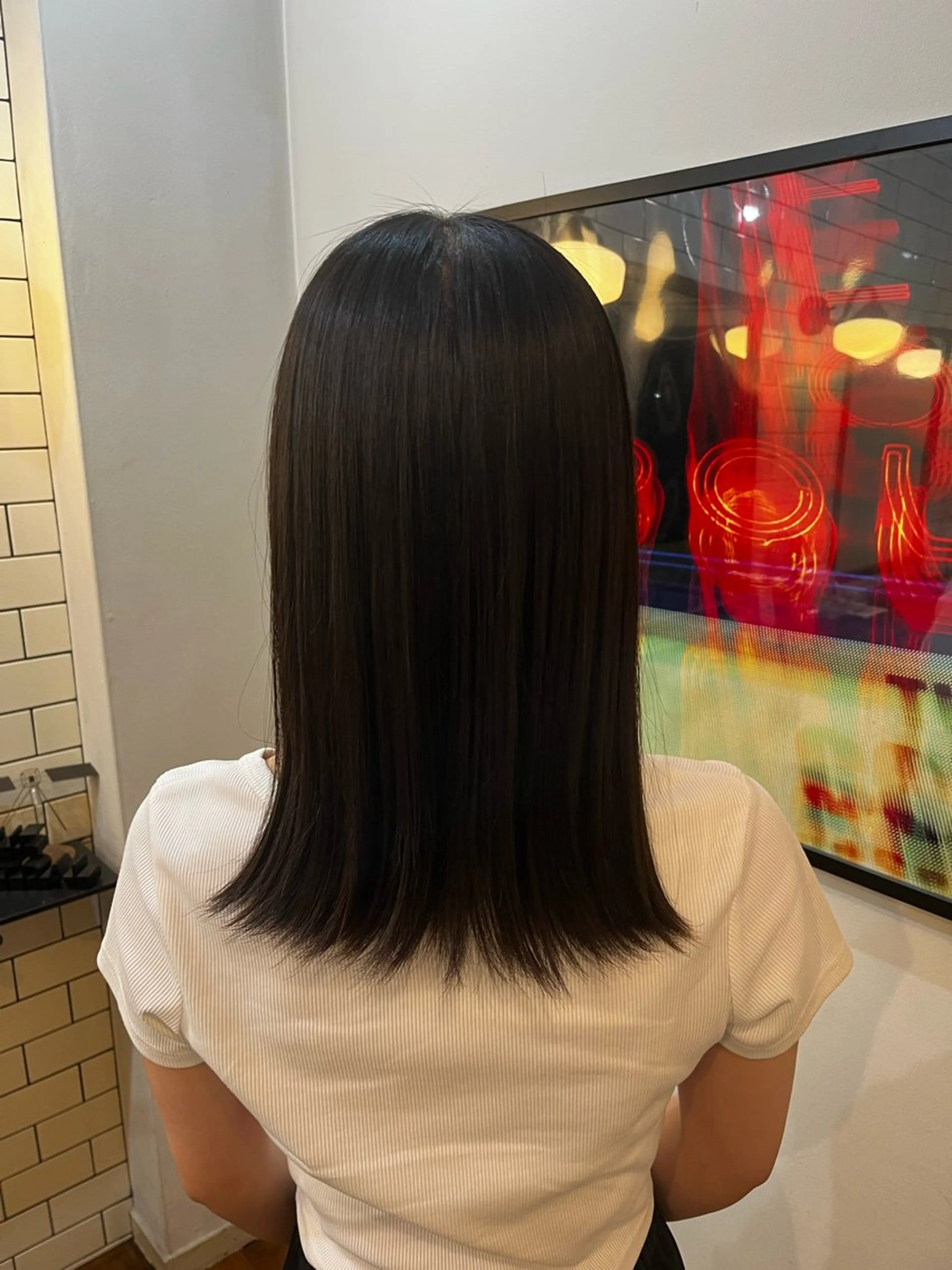 ミディアム ショートウルフ💚 レイヤー/井上翔のヘアスタイル