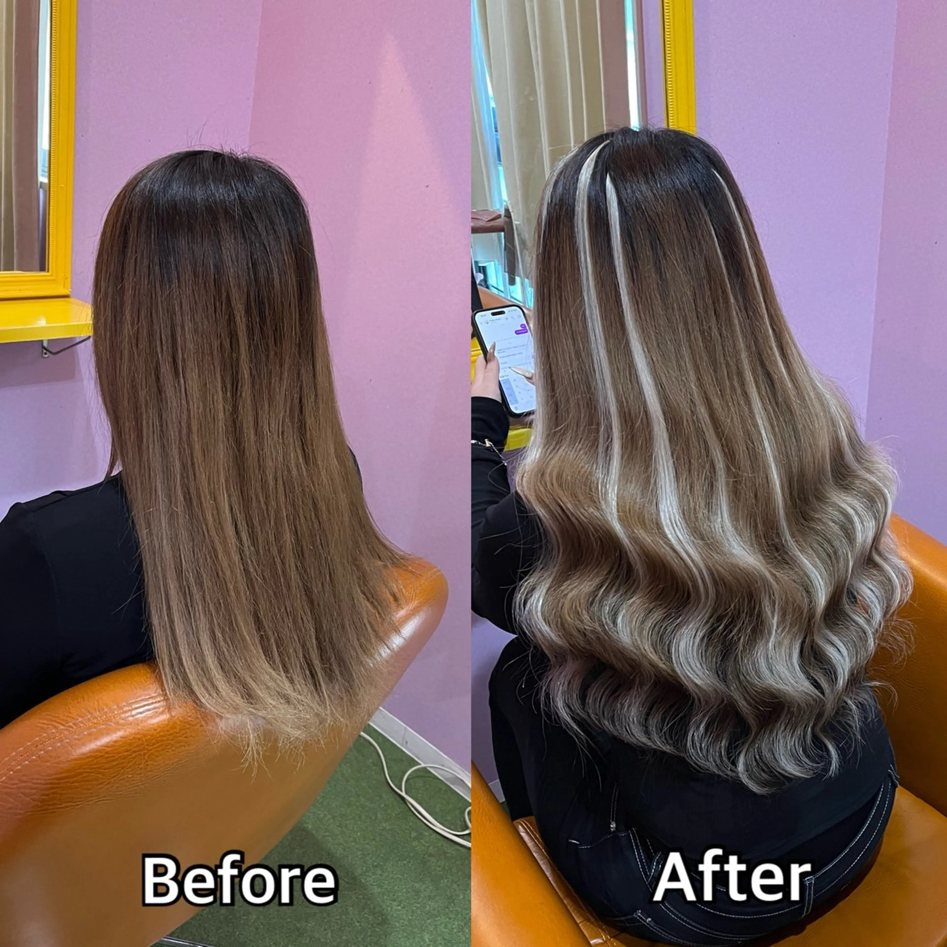 ロング エクステ シール+ちび編み込み エクステ梅田🐨のヘアスタイル