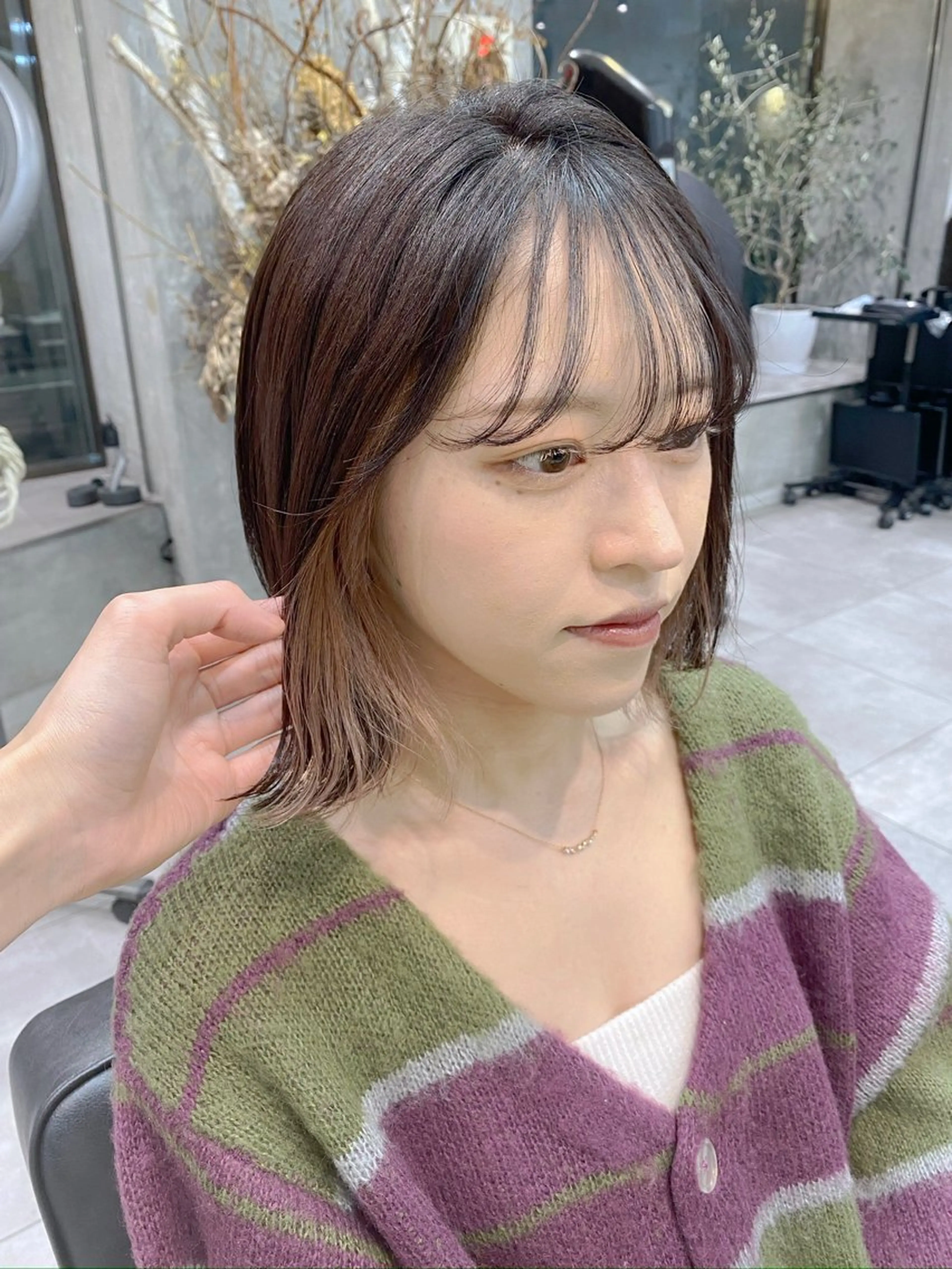 ショート カラー ベージュカラー ショコラベージュ イヤリングカラー ヘアカラー ブリーチ/髪質改善 🍊店長MASAKiのヘアスタイル