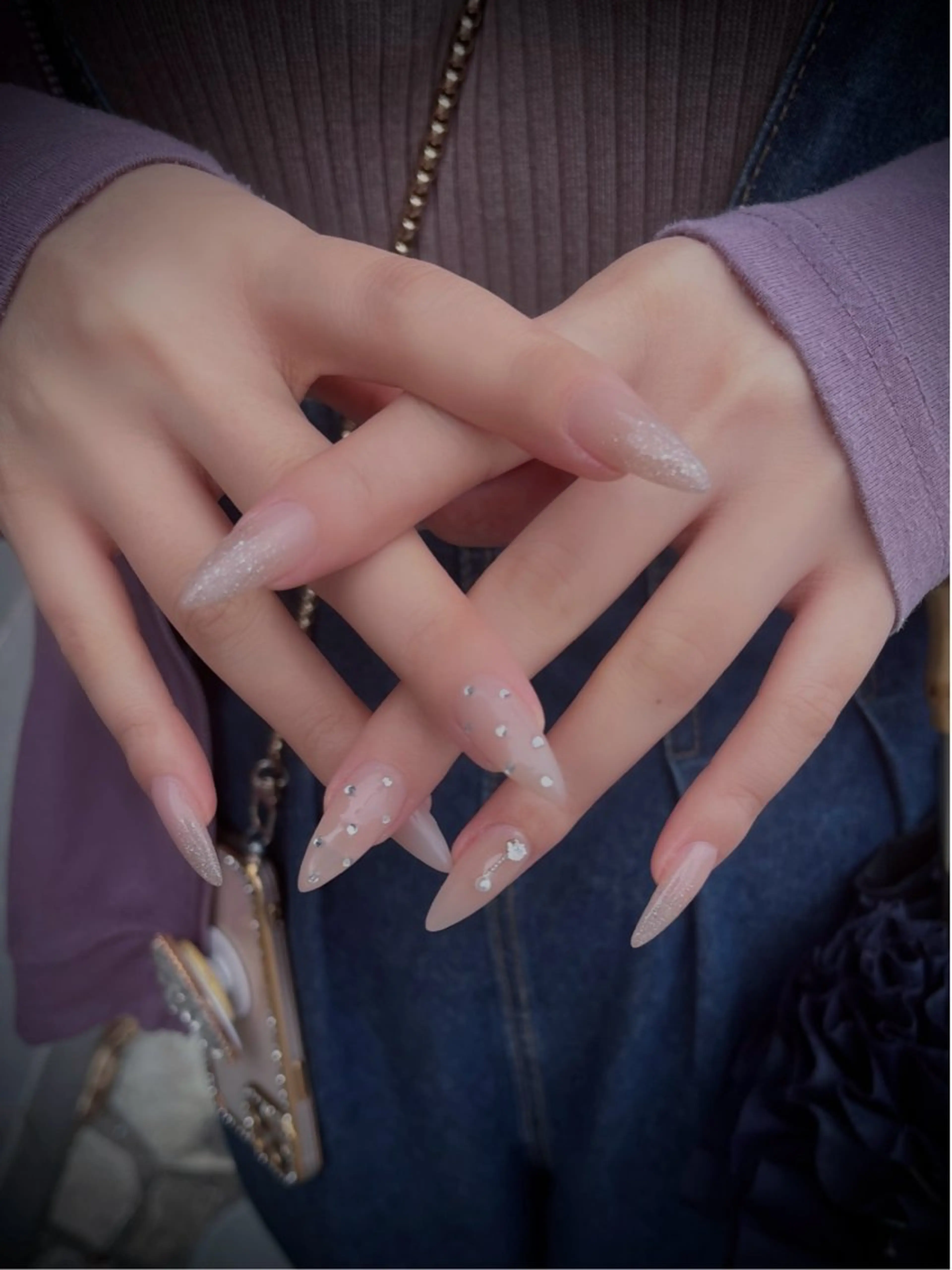 ネイル キラキラネイル マグネットネイル ワンカラーネイル スカルプネイル ワンホンネイル nine.🦋 YUKOのネイルデザイン