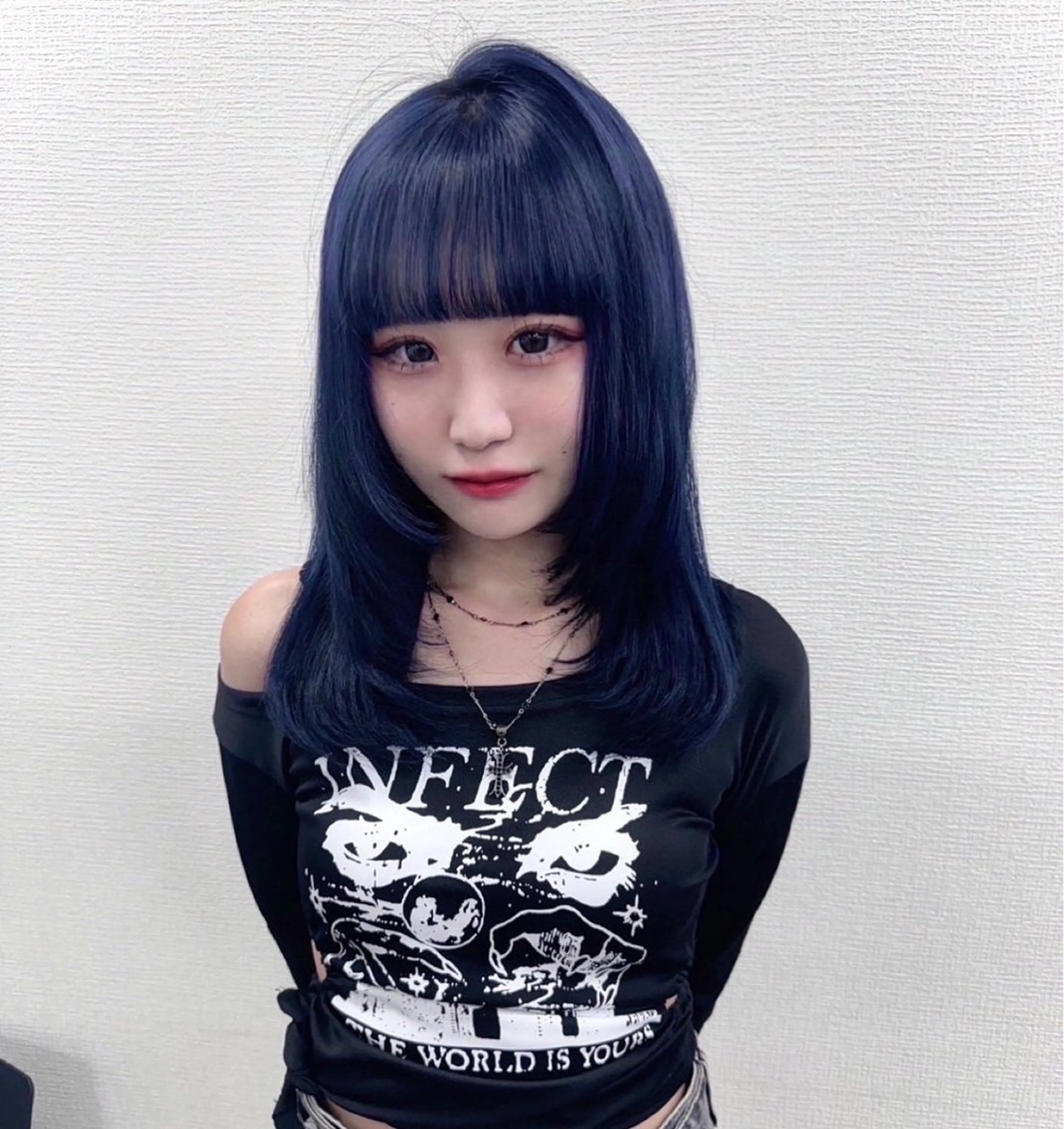 ロング カラー ヘアアレンジ 韓国レイヤーカット /韓国トレンドカラーのヘアスタイル