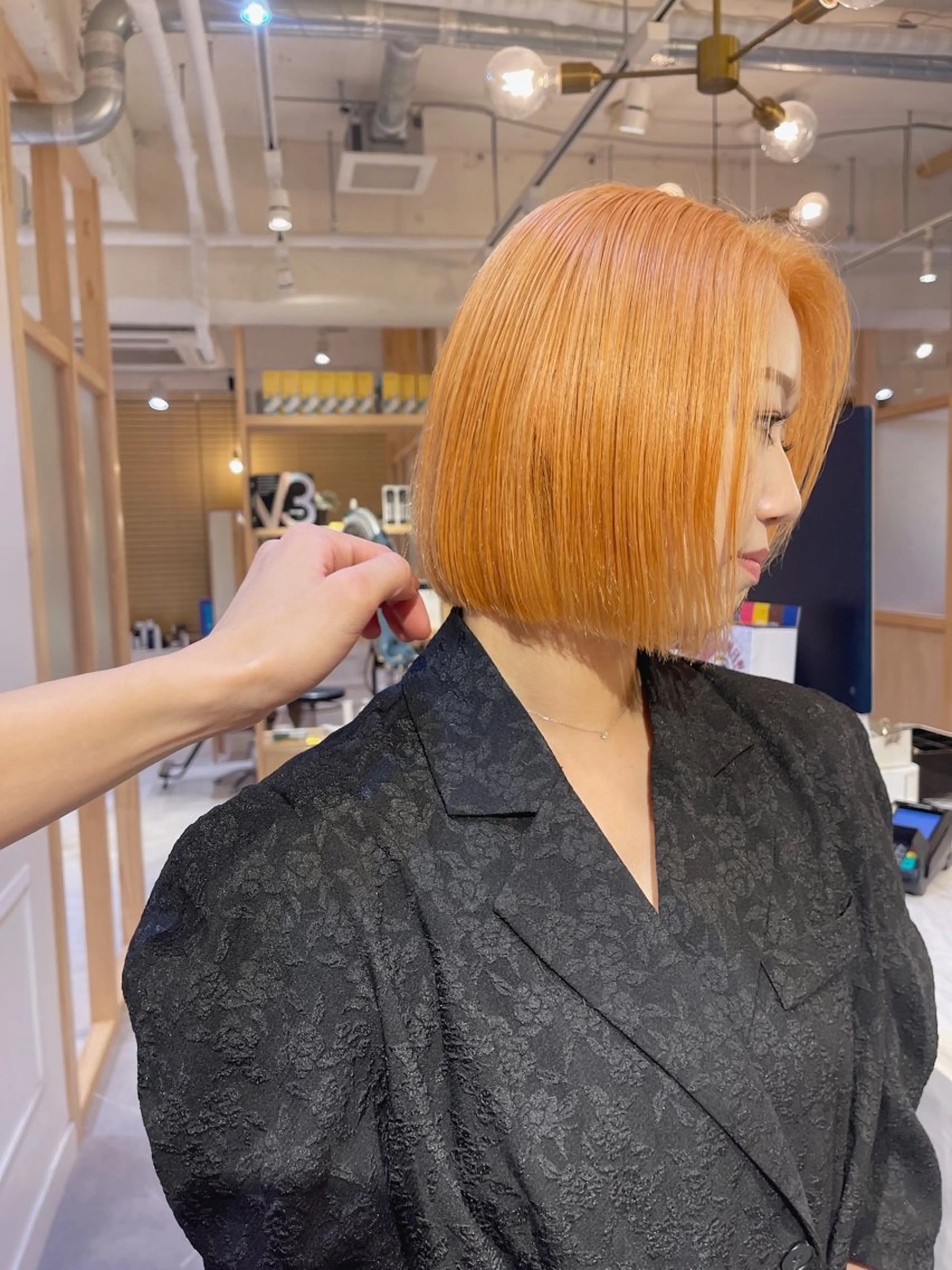 ミディアム カラー ハイトーンカラー オレンジ ボブ カット ヘアカラー トリートメント PALAN K-Beauty SHINJUKU所属・“ミニモ最高評価獲得 “代表"Kohei"のヘアスタイル