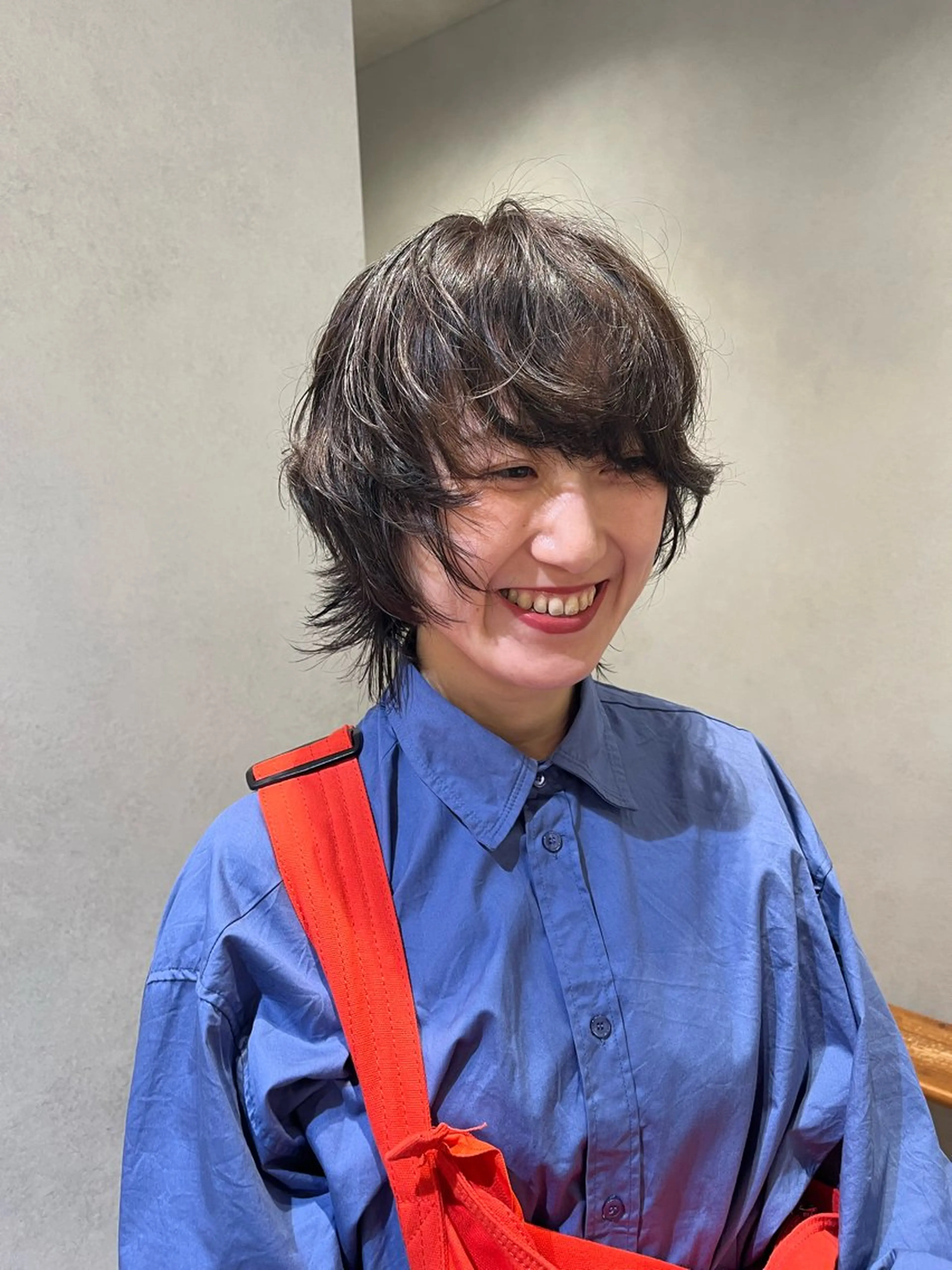 ショート カラー パーマ アッシュ くせ毛 ヘアカラー パーマ CANAAN hair salon 表参道店所属・🌿‬ナチュラルヘア /パーマ/蒼真🍃のヘアスタイル