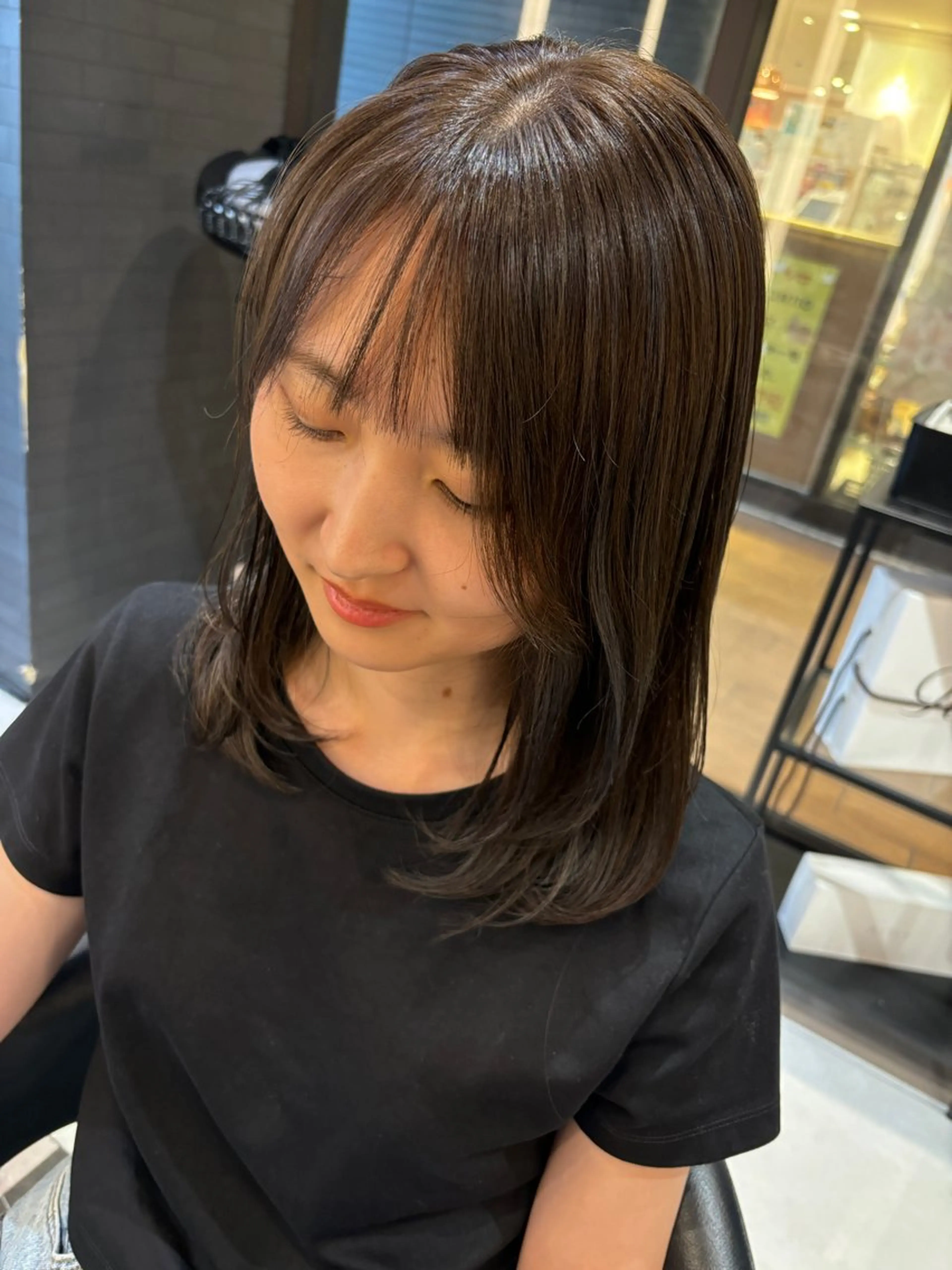 セミロング カラー デザインカラー ヘアカラー トリートメント ブリーチ/ヘアケア/ 艶髪/イギチハルのヘアスタイル