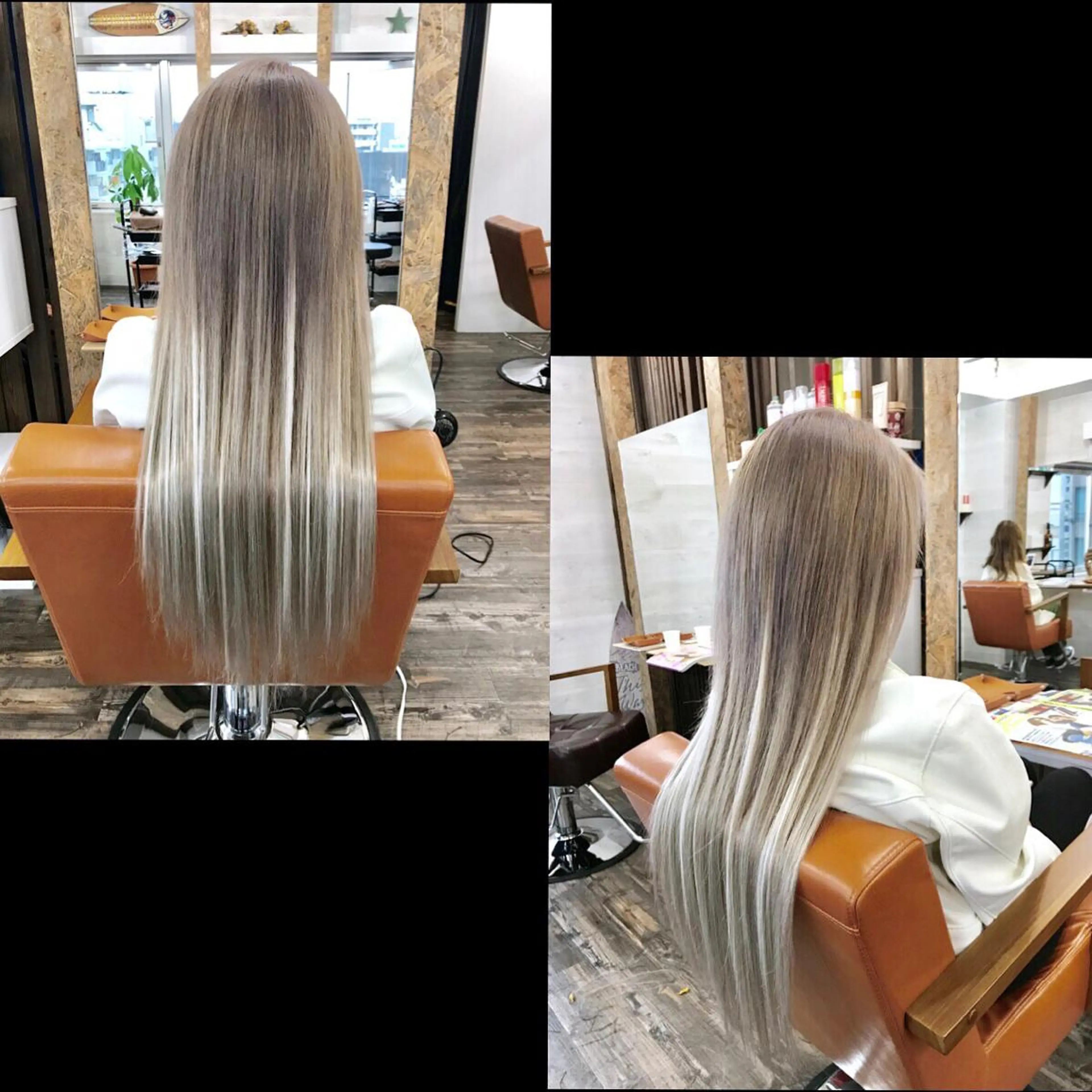 ロング カラー ヘアカラー エクステ ✯カラー&編み込み エクステ✯池田智博✯のヘアスタイル