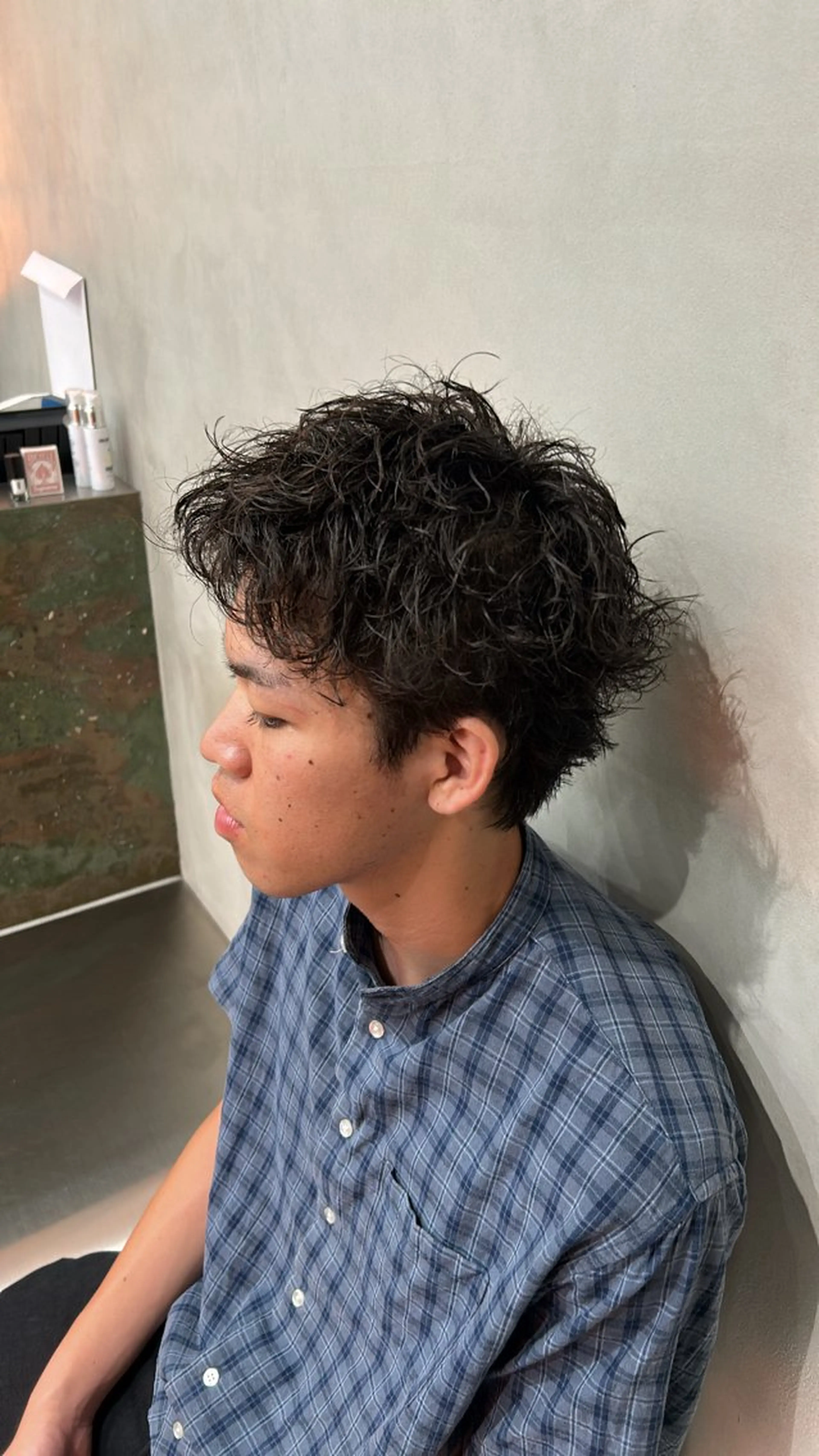 「ピンで巻くのでショートの方でも無造作にパーマ感がでるパーマ」カット➕ピンパーマの写真