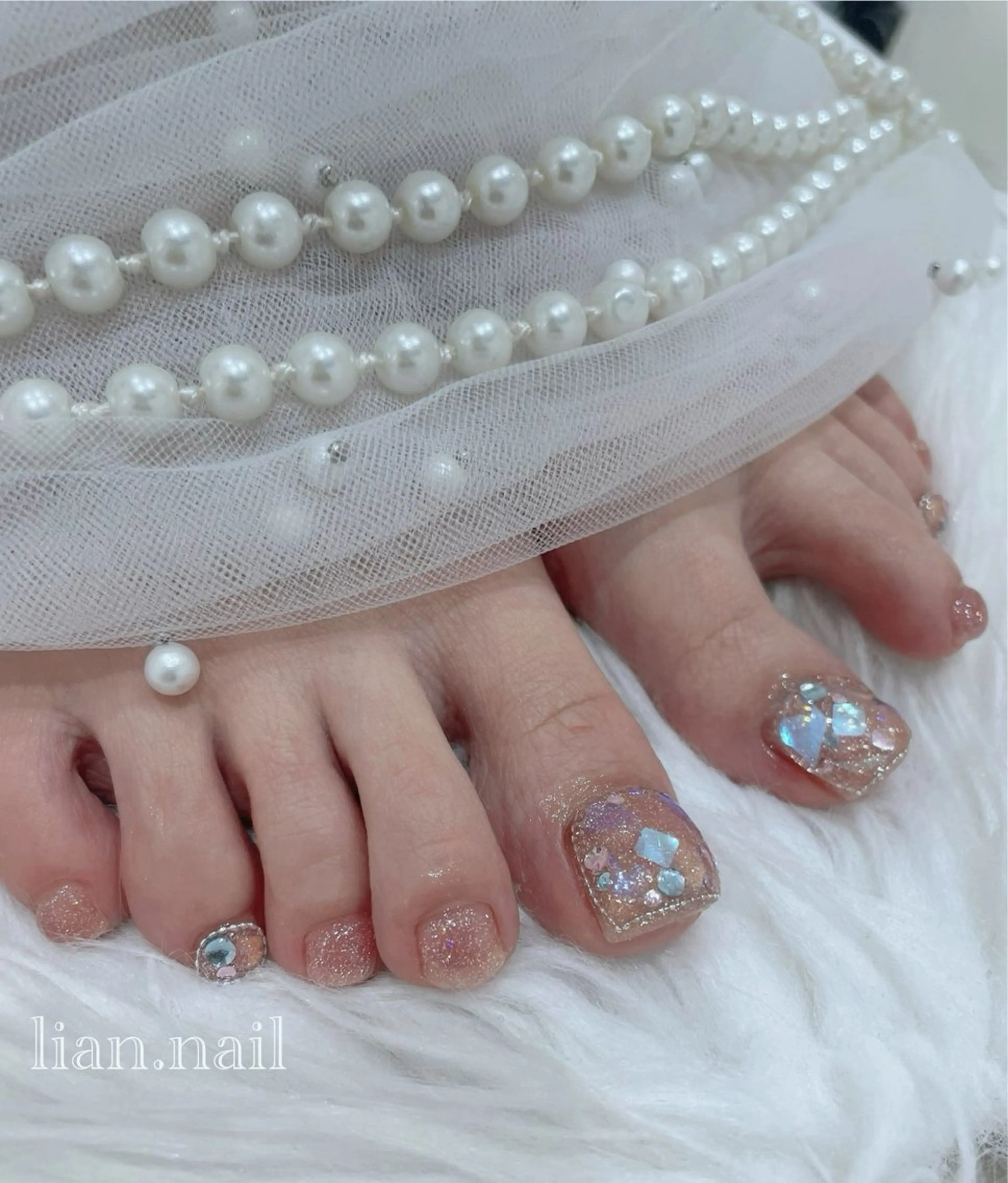 ネイル オーロラネイル ストーンネイル Lian nailのネイルデザイン