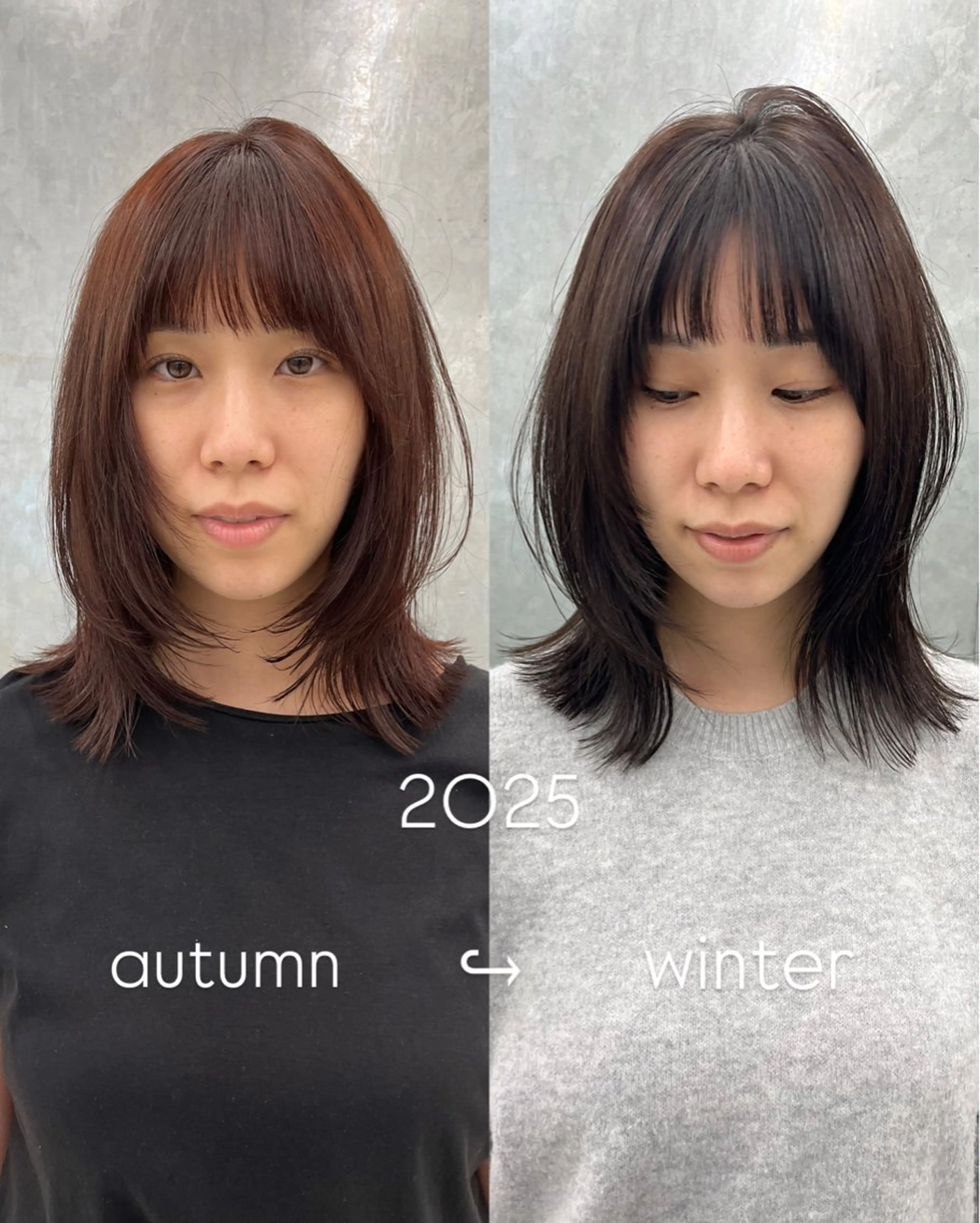 ミディアム カット ヘアカラー トリートメント Kansaku /池 袋/透明感カラー🌿のヘアスタイル