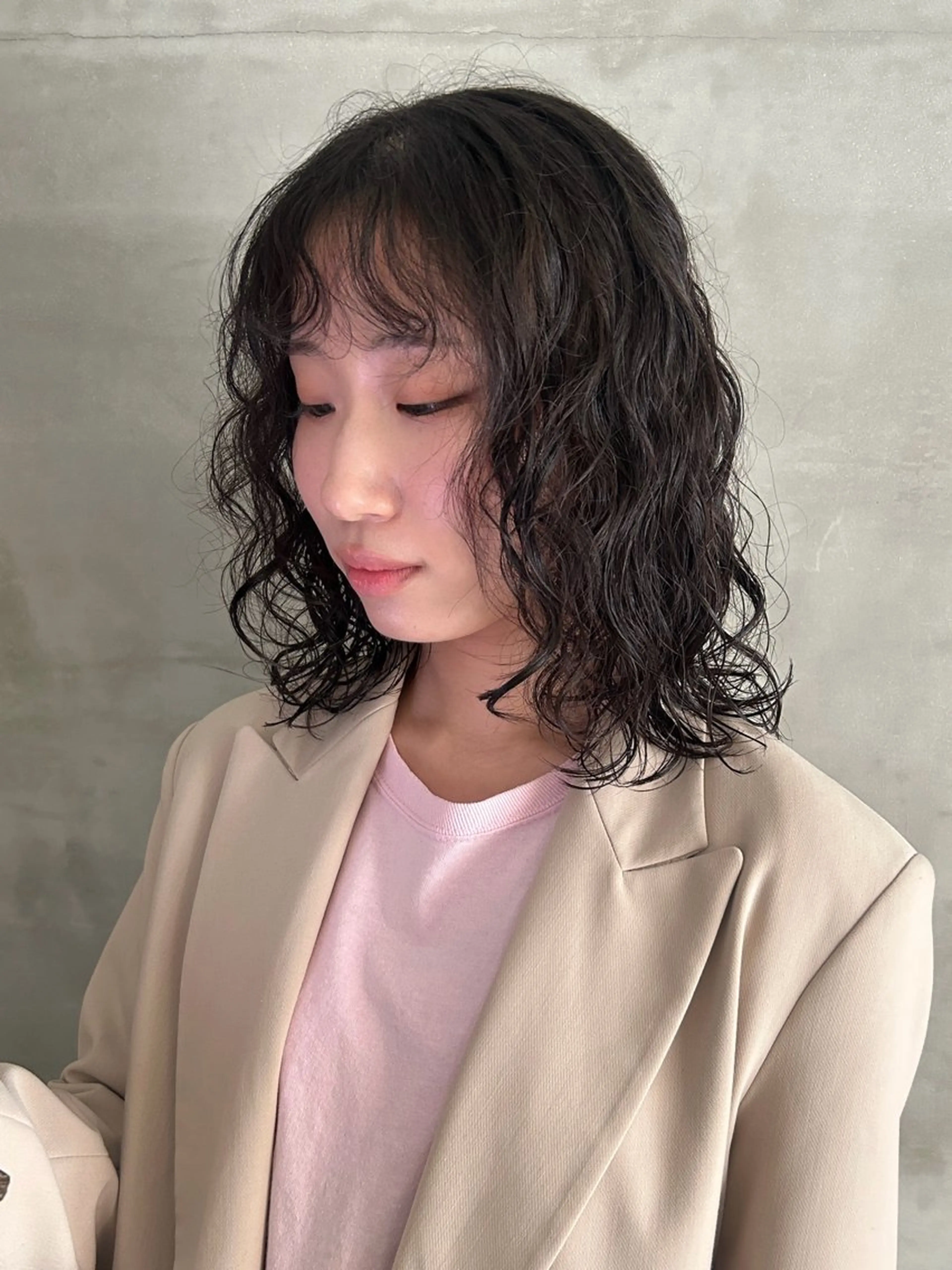 ミディアム パーマ カット パーマ トリートメント デザイン/アレンジ ❤︎イシイレイのヘアスタイル