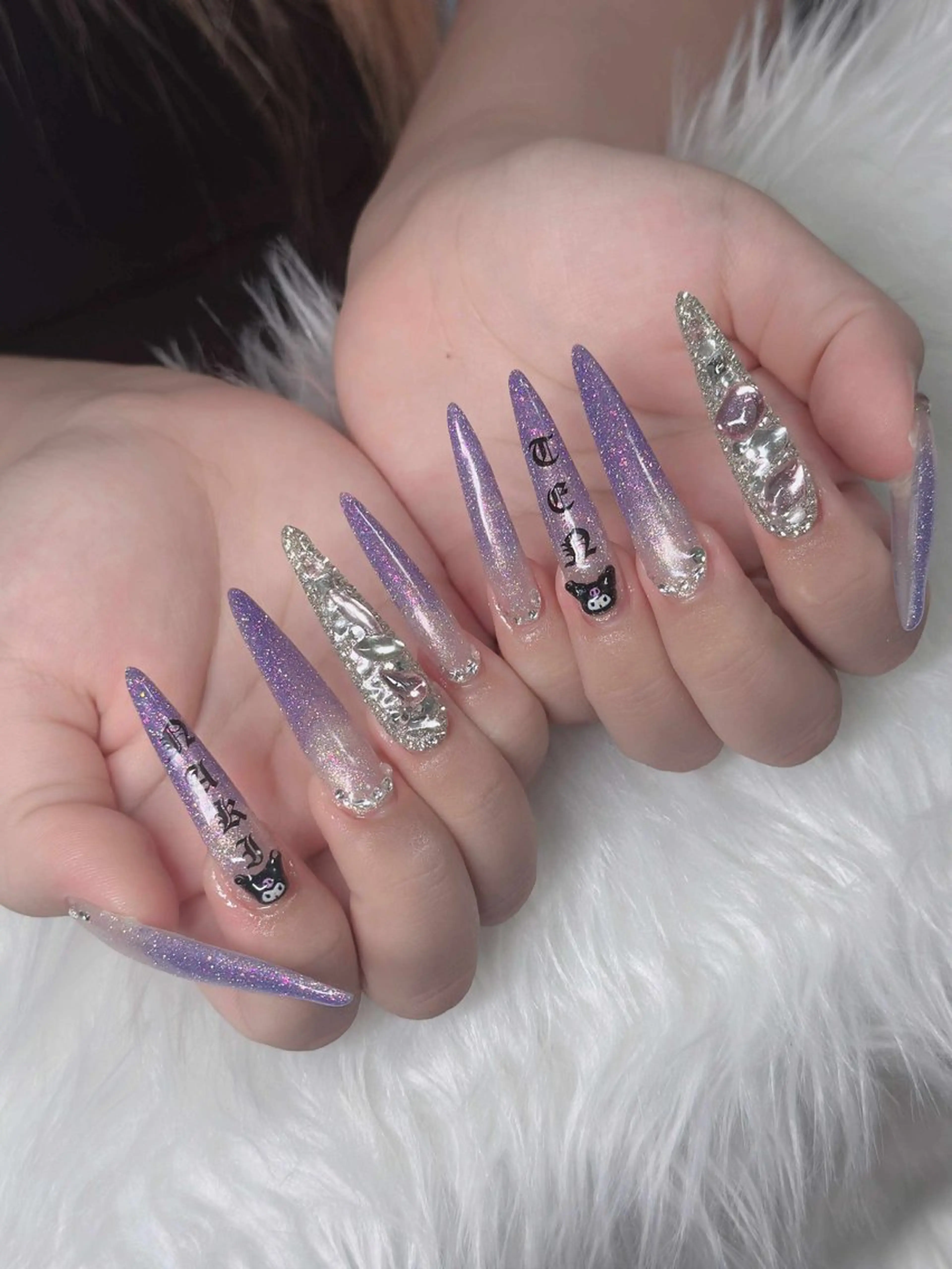 ネイル フレンチネイル ジェルネイル ガラスフレンチ ハロウィン ハート H.baby Nail Salonのネイルデザイン