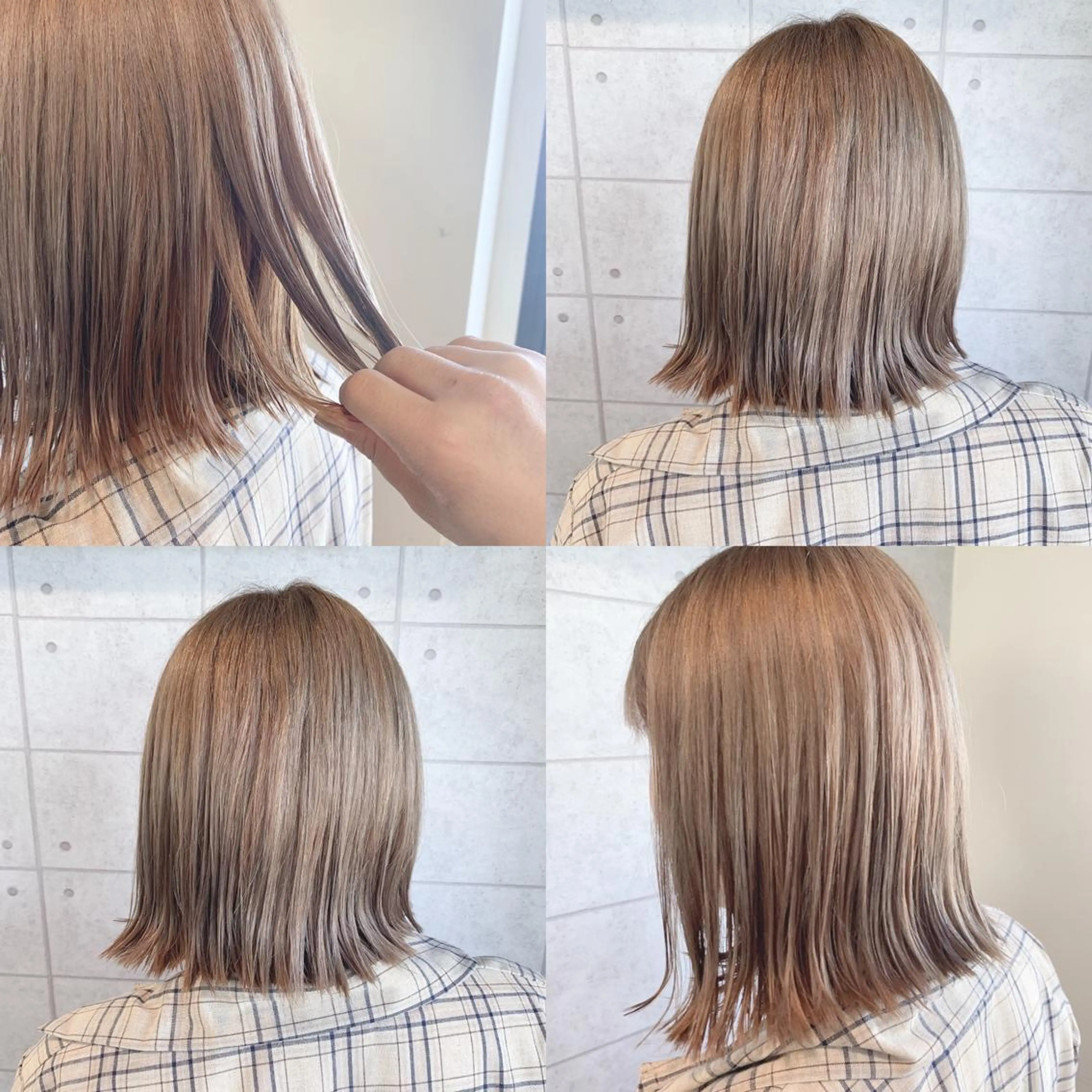 セミロング カラー ヘアアレンジ ベージュカラー 🌿‬ ܸAir 透明感🌱西村知佳のヘアスタイル