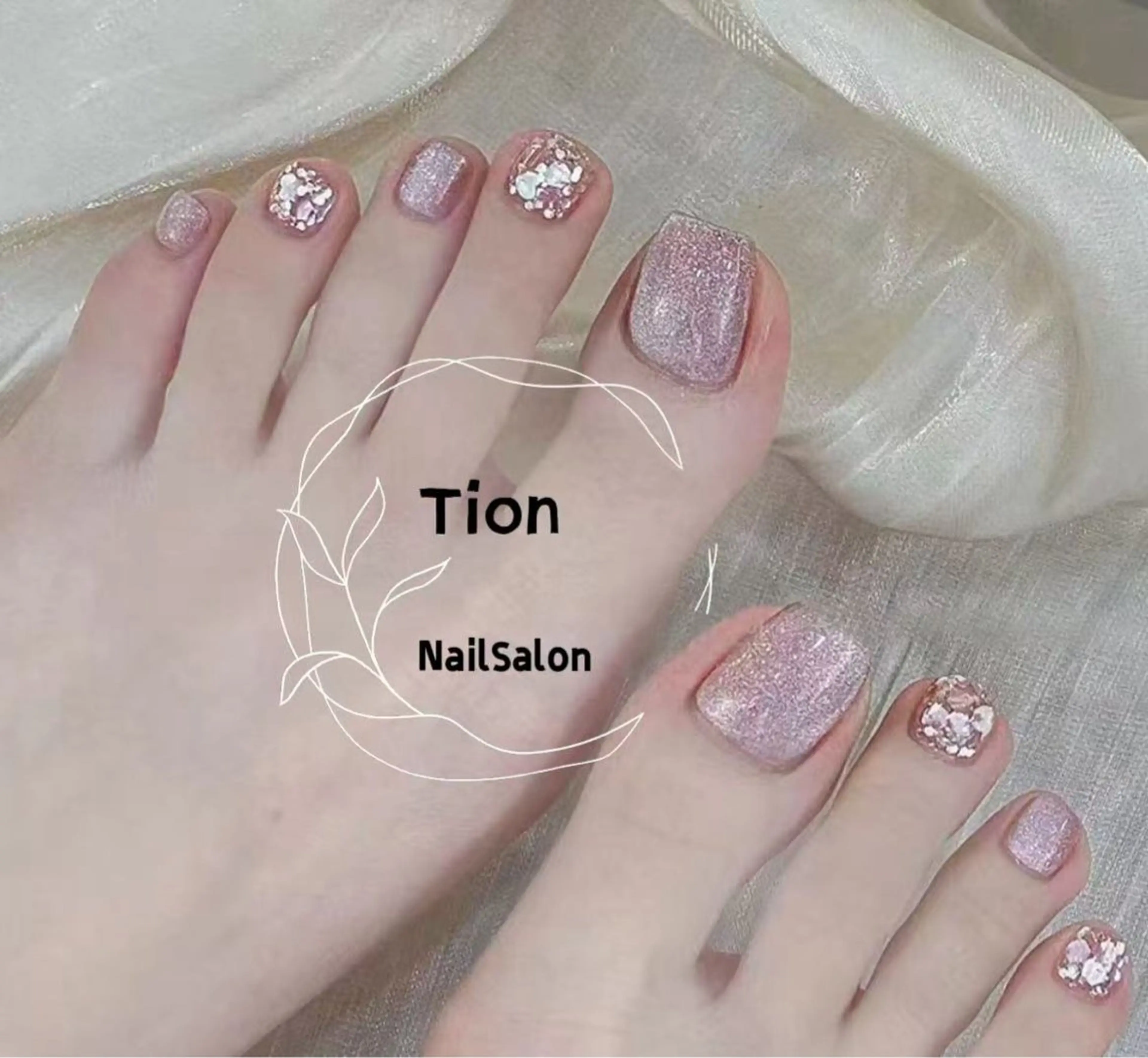 ネイル 長さ出し フットネイル ジェルネイル 韓国ネイル マグネットネイル Nailsalon Tion二子玉川店のネイルデザイン