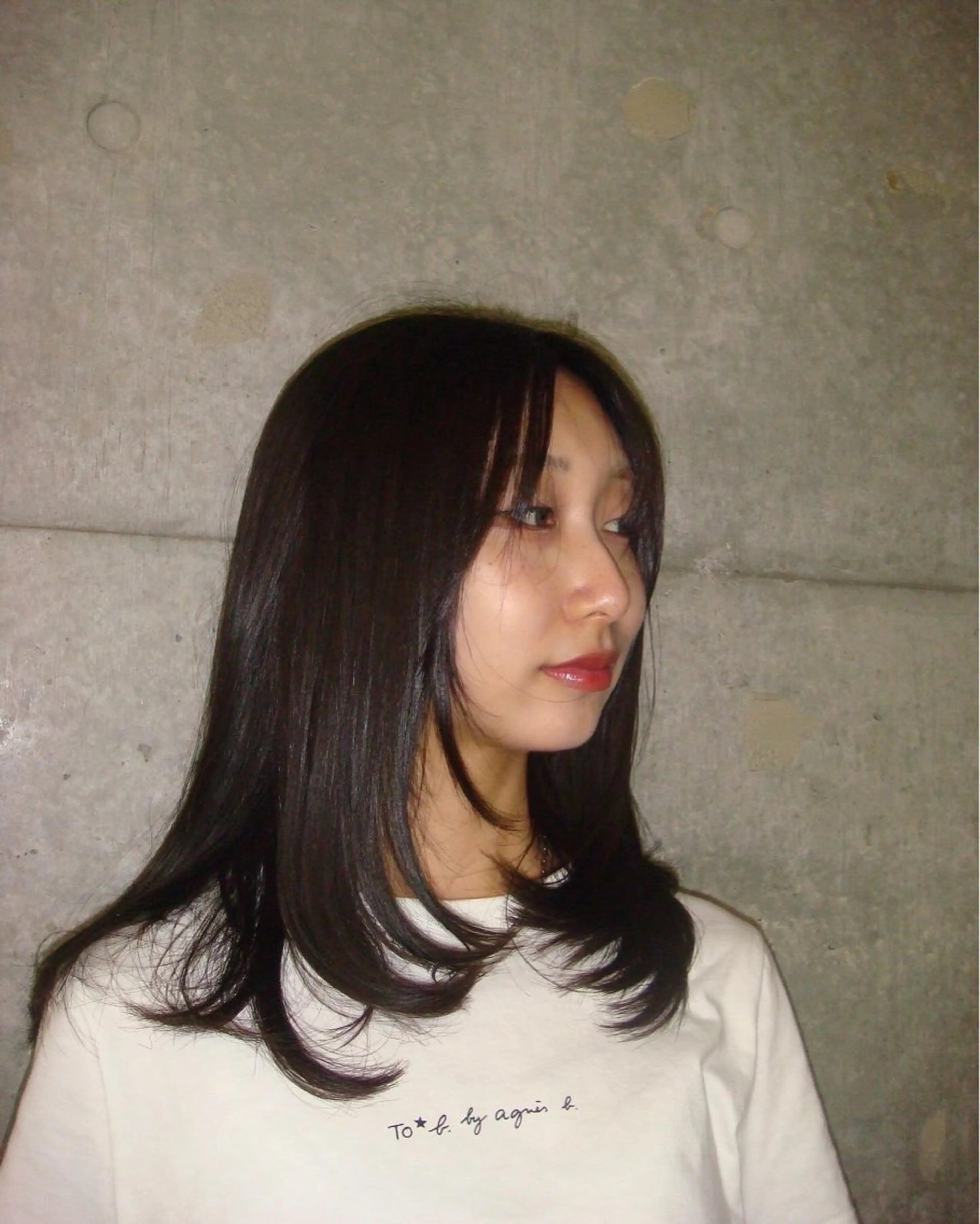 セミロング カラー ヘアアレンジ ヘアカラー SOL.JINGUMAE所属・原宿・デザインカラー YUI🤍ྀིのヘアスタイル