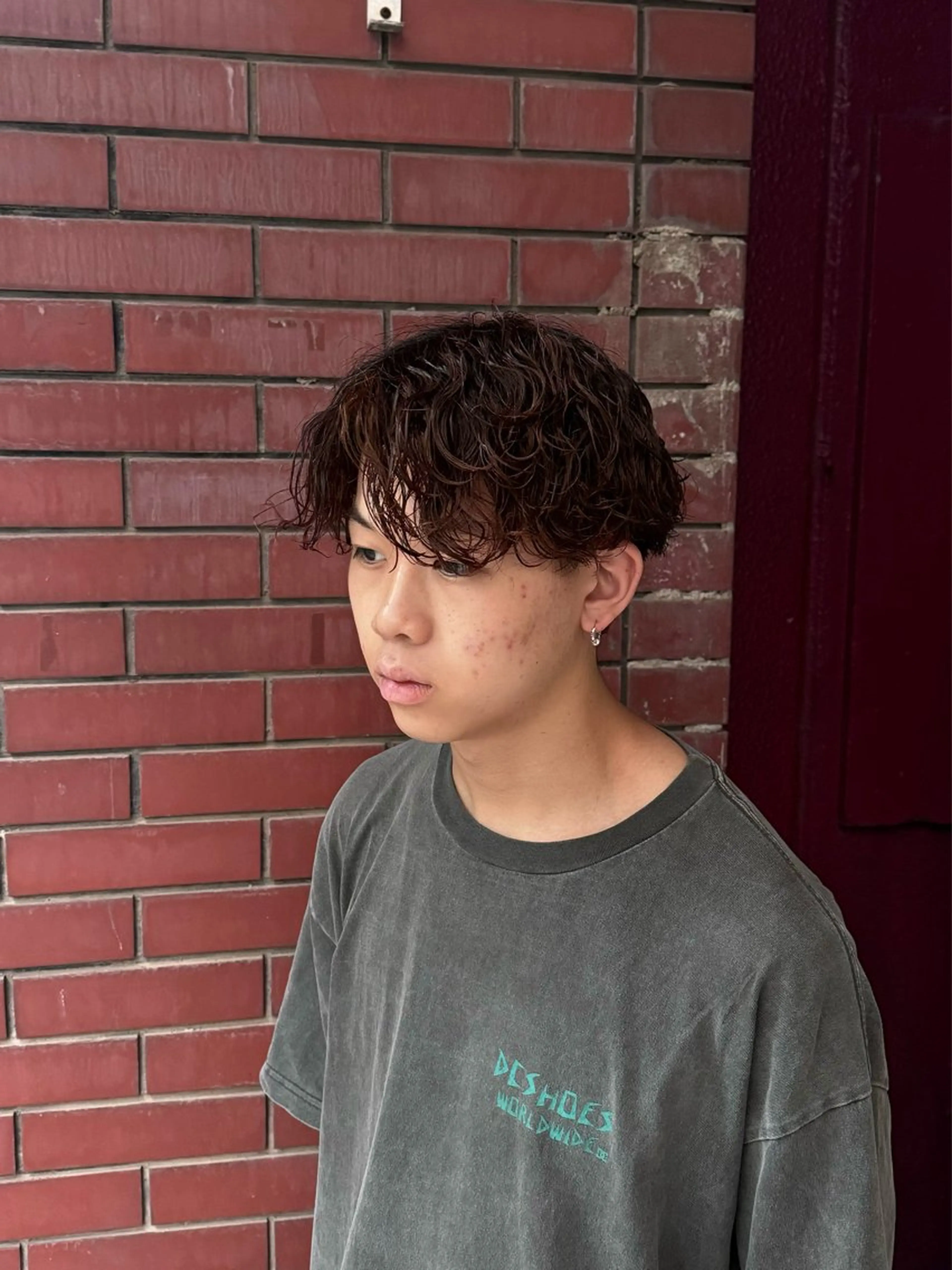 ショート パーマ メンズ メンズパーマ 波巻きパーマ 柏メンズカットパーマ NO.1タイチのヘアスタイル