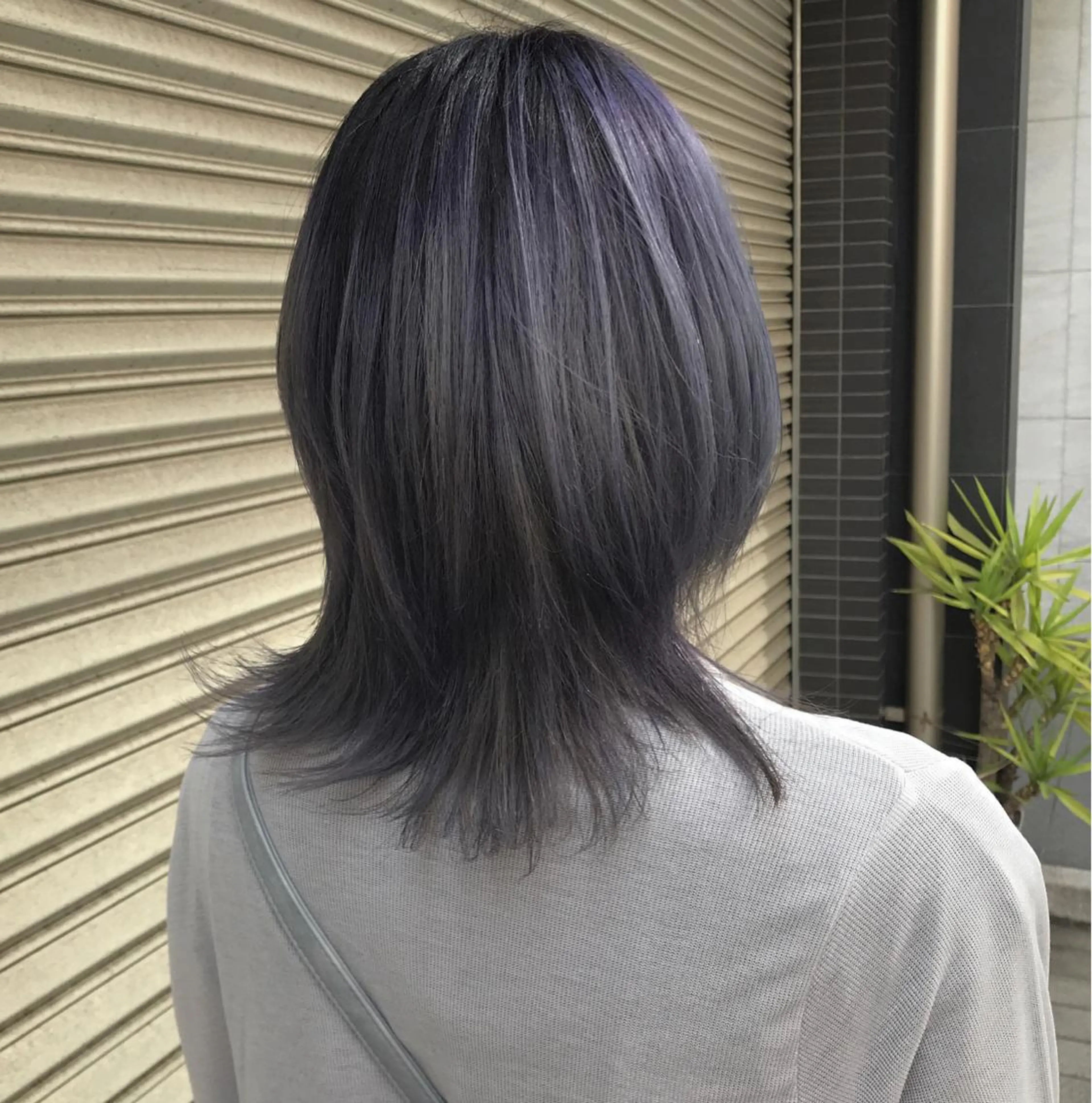 ミディアム カラー ブリーチ パープルカラー ウルフカット カット ヘアカラー トリートメント ヘアセット ✂︎ウルフ・ショート ✂︎MIKUNIのヘアスタイル