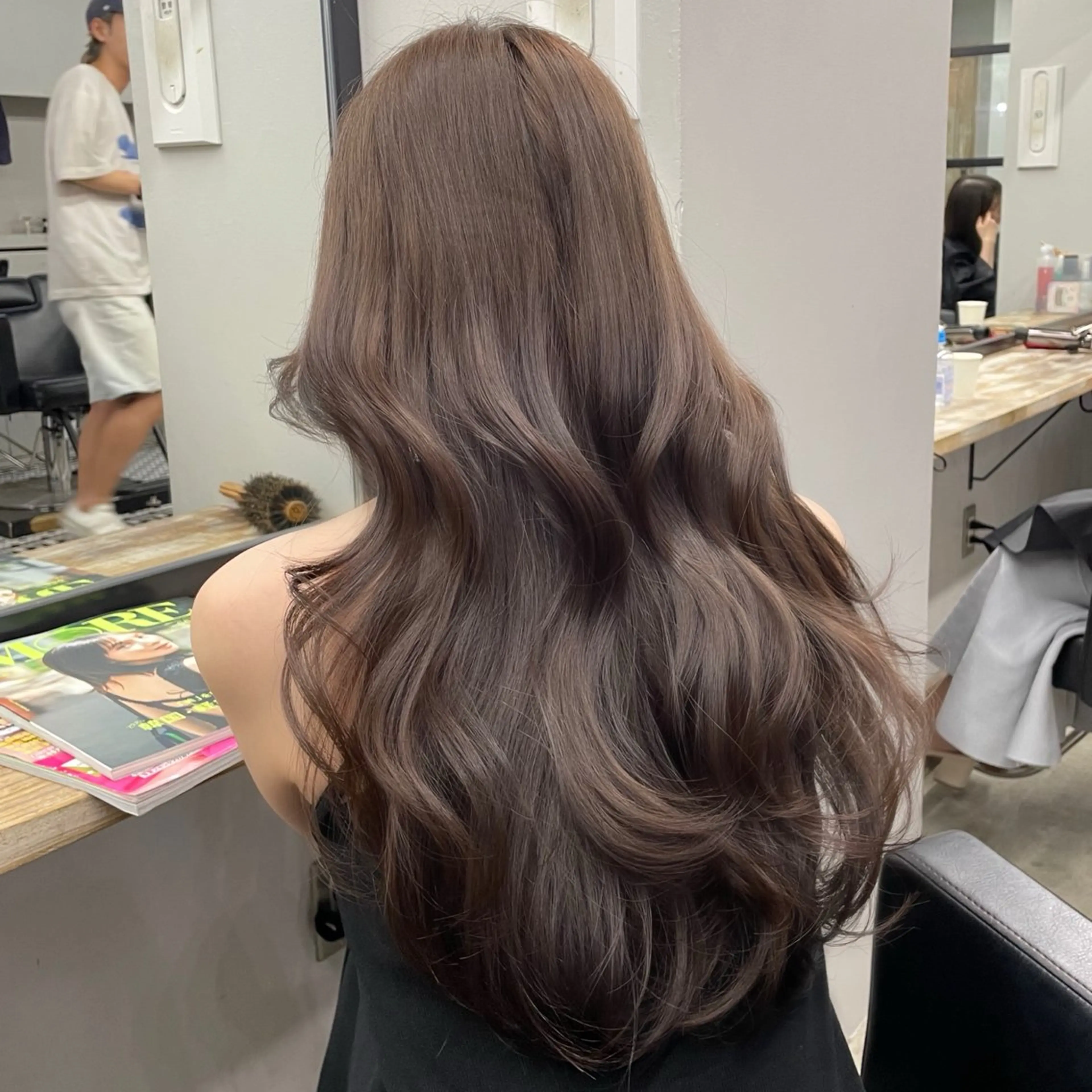 ロング カラー 新宿/韓国ヘア/ 髪質改善ストレートのヘアスタイル