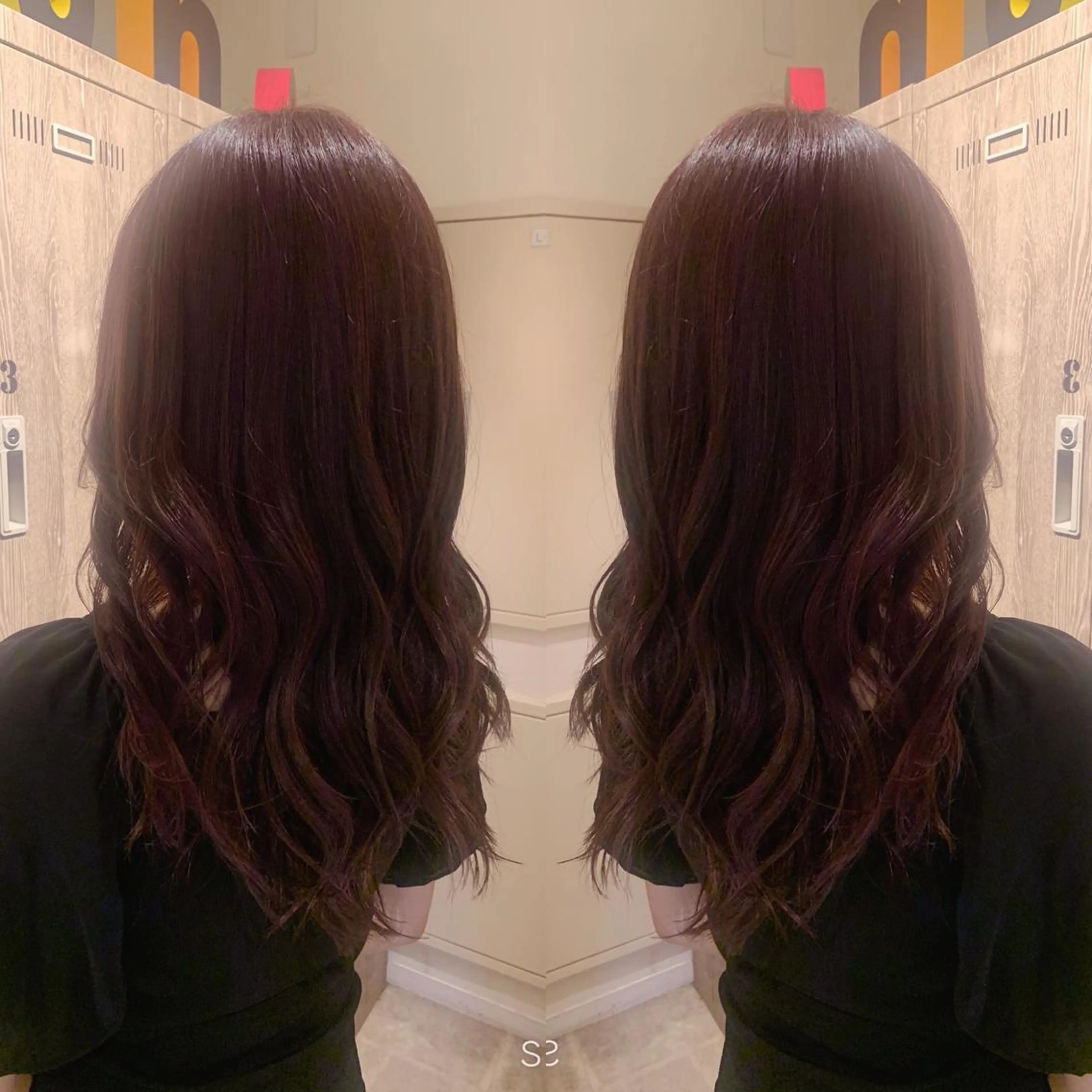 セミロング カラー ピンクカラー パープルカラー 韓国🇰🇷 ✂︎hair 内田愛のヘアスタイル