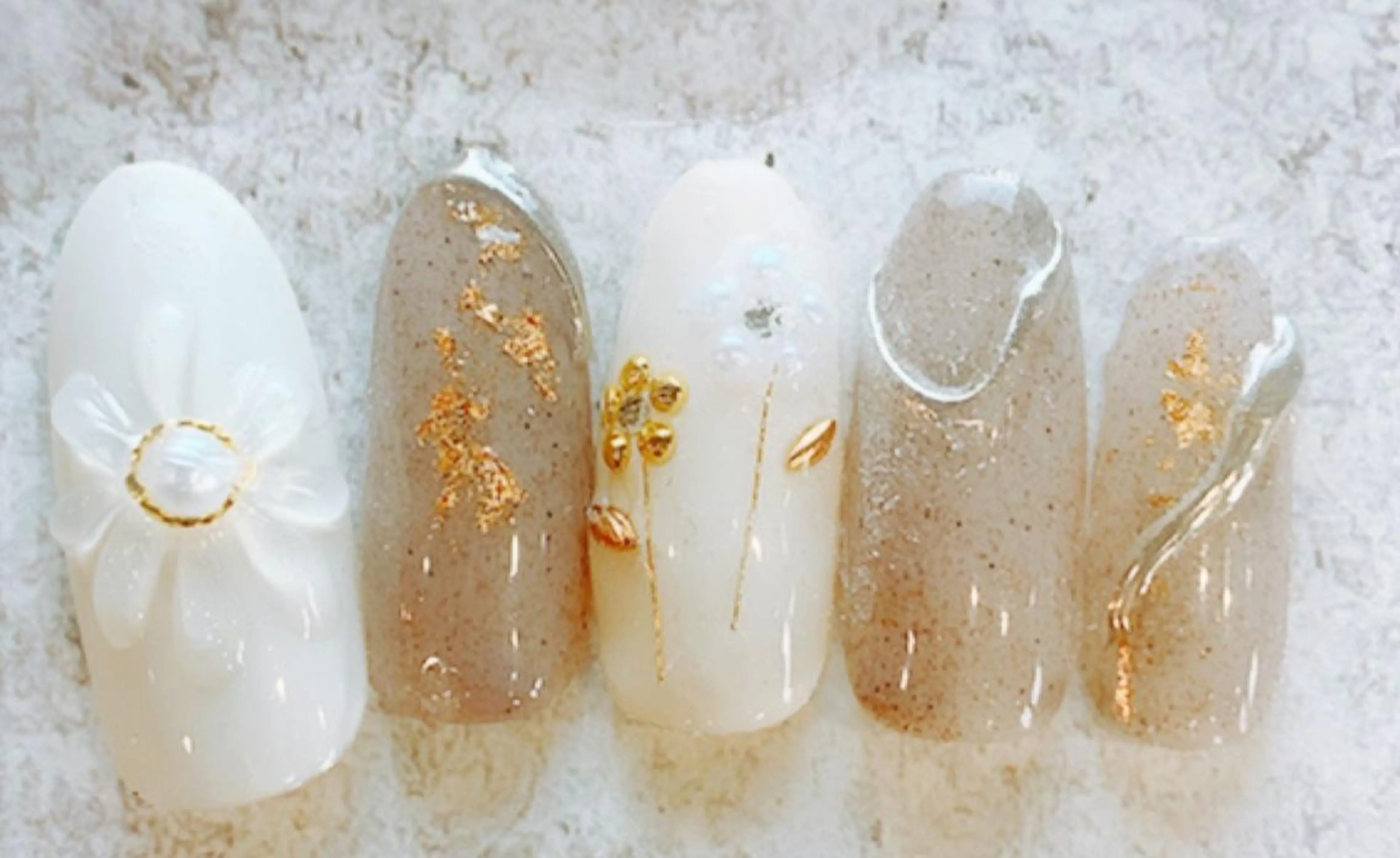 ネイル アートネイル フラワーネイル ジェルネイル パラジェル 冬ネイル Rairia nail本八幡店のネイルデザイン