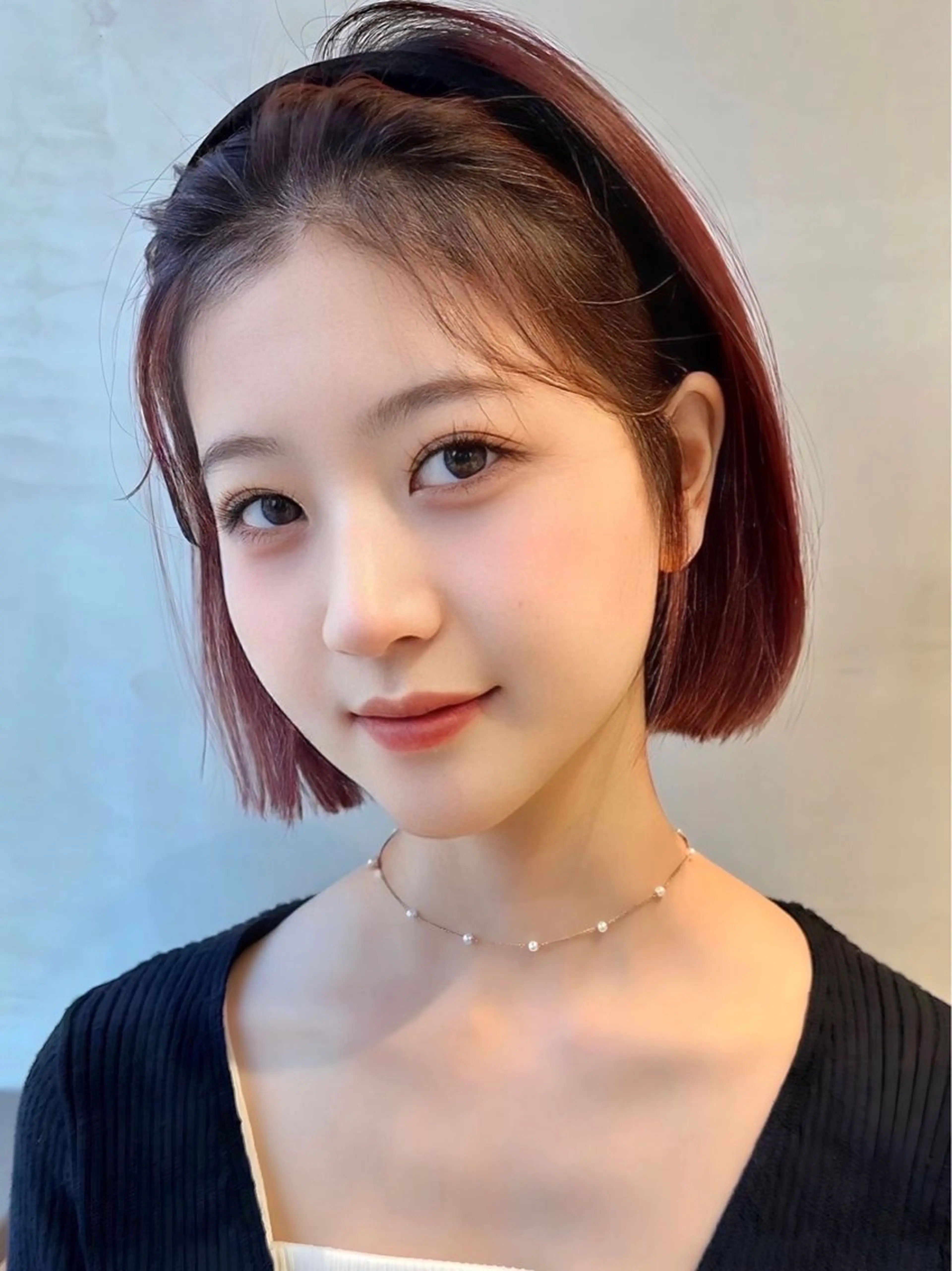 ミディアム カラー カット ヘアカラー かえ🩶韓国ボブ🎀 透明感カラー🥣のヘアスタイル