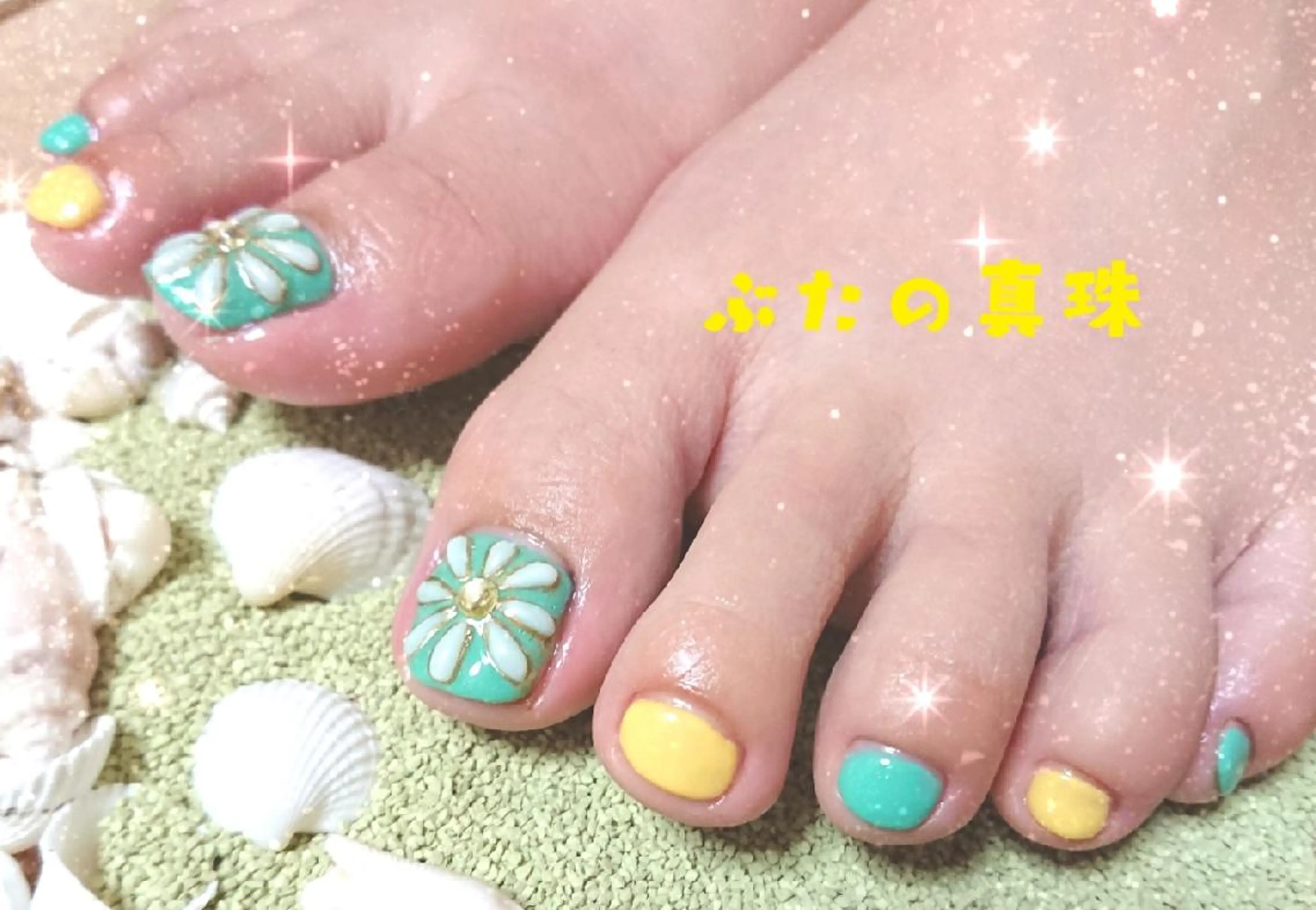 ネイル フラワーネイル フットネイル ぷっくりネイル 林 珠里のネイルデザイン