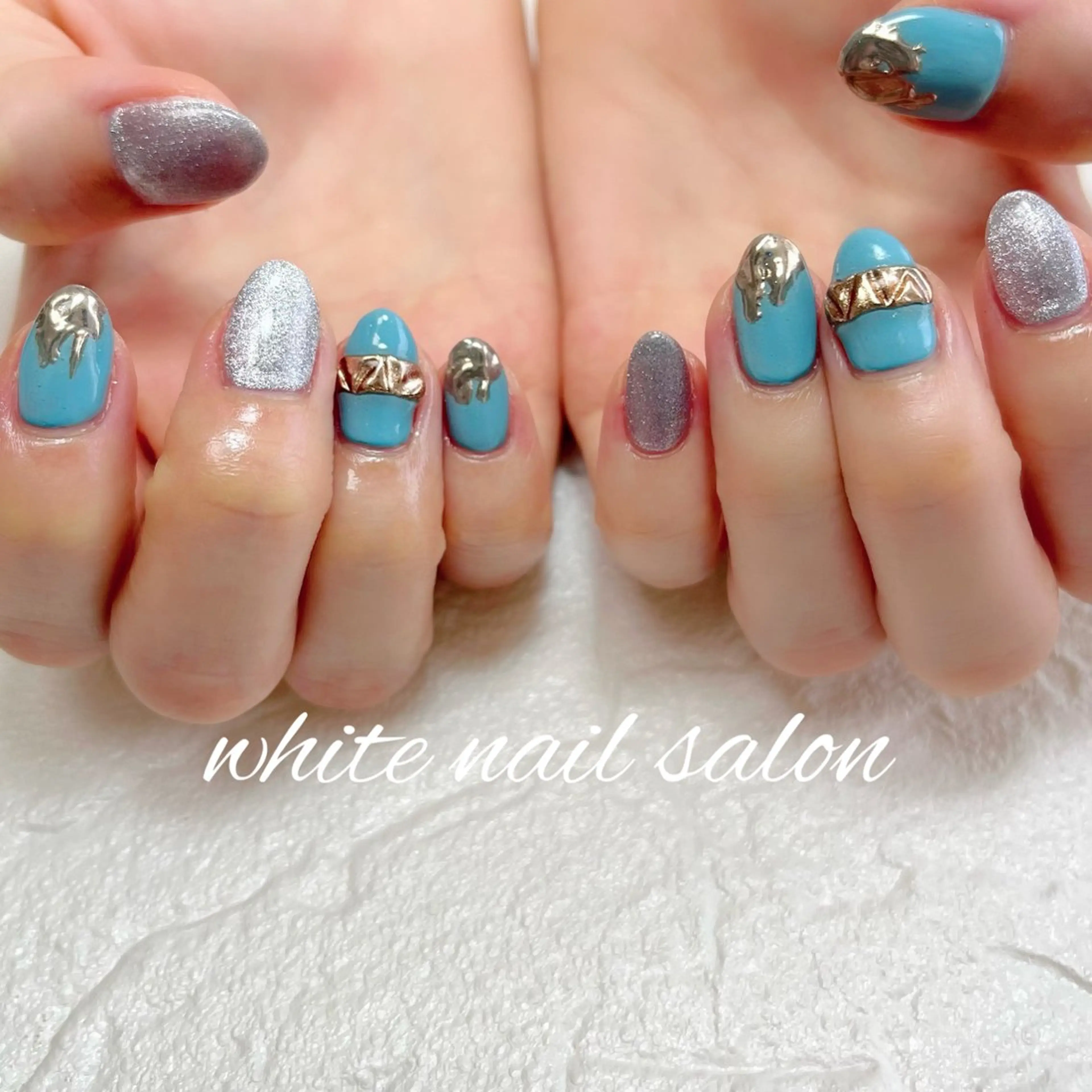 ネイル ラメ(グリッター) ハンドネイル white nail salonのネイルデザイン