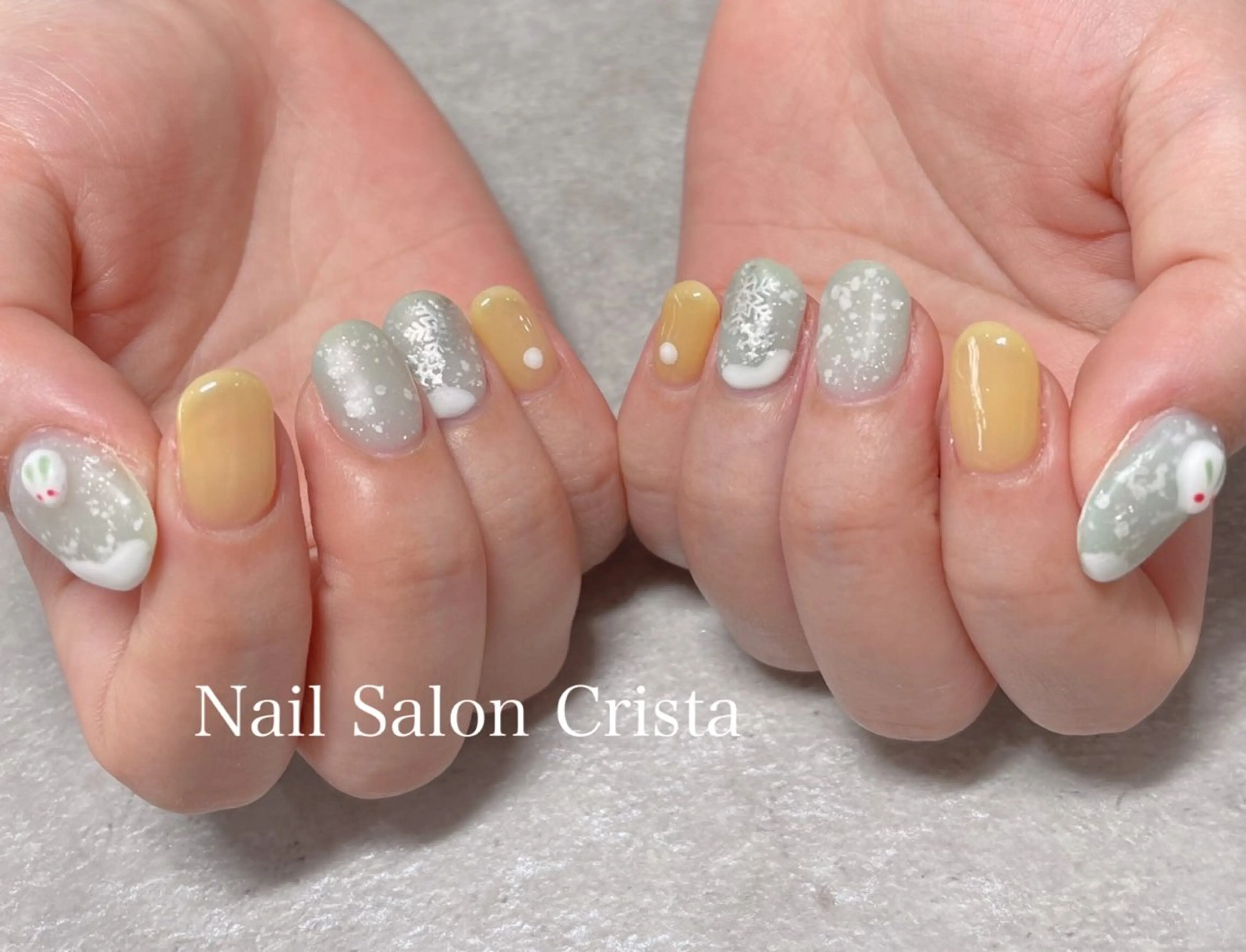 ネイル ジェルネイル パラジェル 冬ネイル CRISTA所属・CRISTA MOMOのネイルデザイン