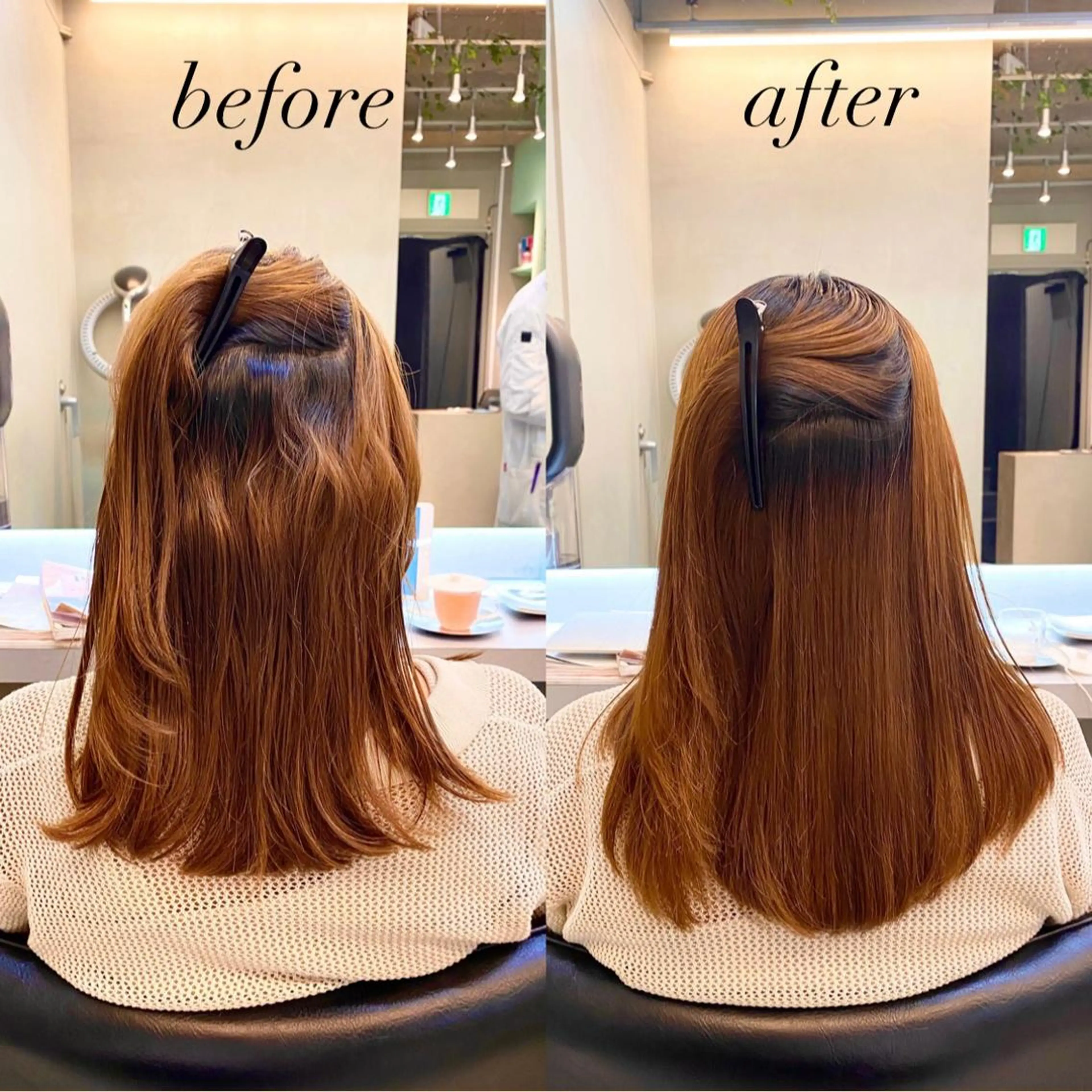 セミロング パーマ 伸ばしかけ 縮毛矯正 酸性ストレート ストレートパーマ 縮毛矯正 普通の美容室じゃない ‼️/若林のヘアスタイル