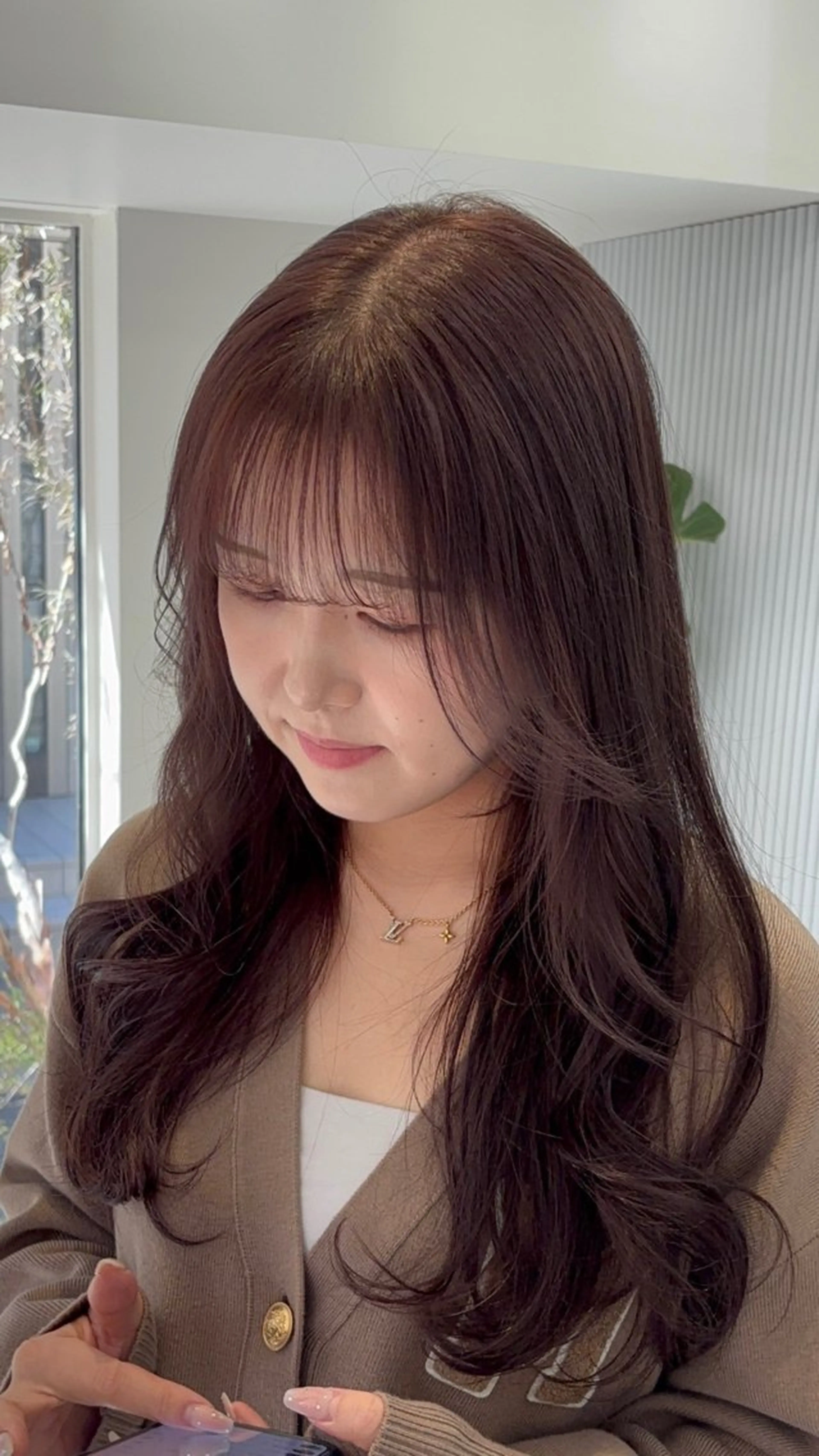 ロング カラー カット ヘアカラー オリーブ/縮毛♡ Natsuno🩰のヘアスタイル