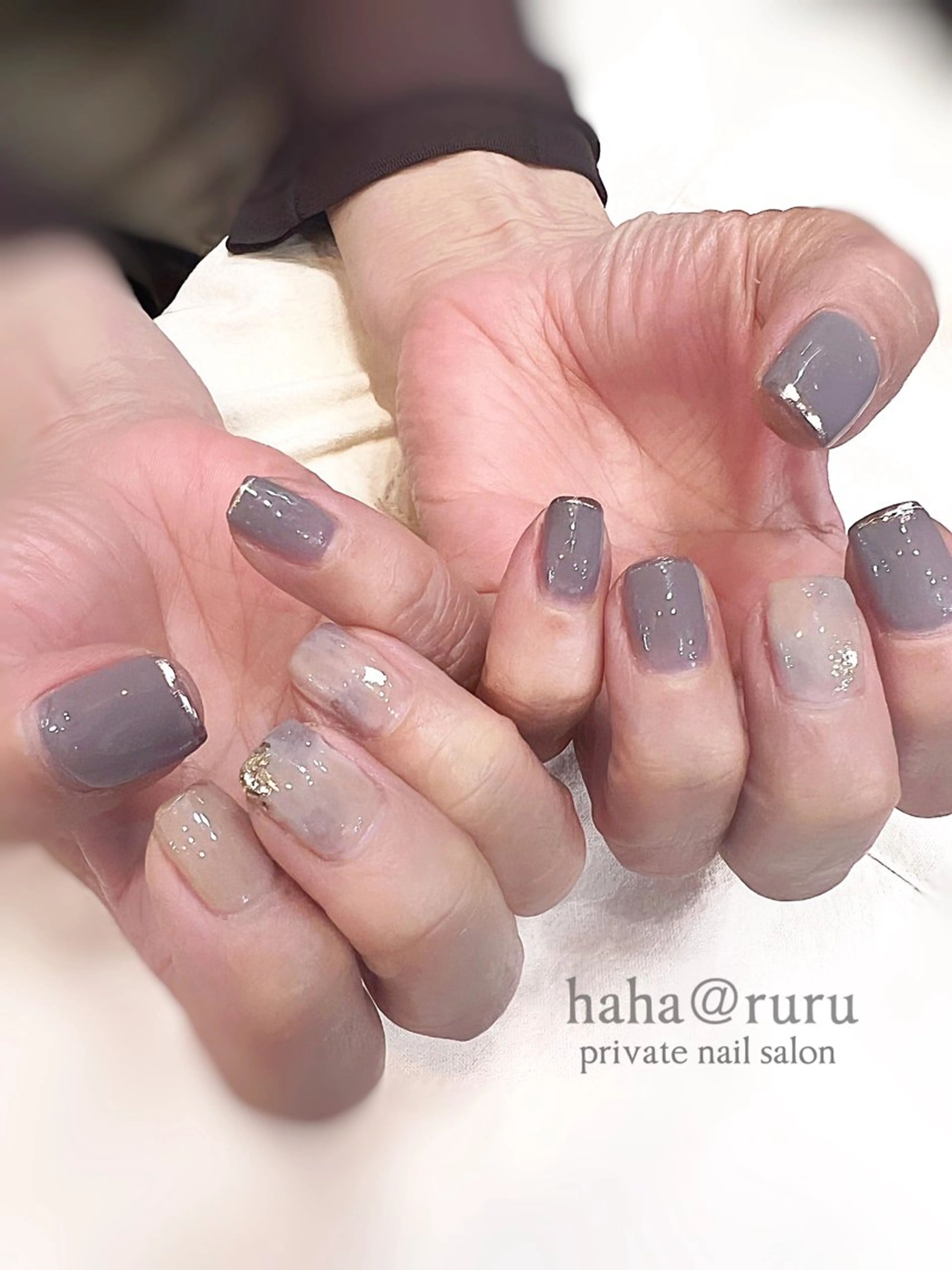 ネイル 持ち込み ニュアンスネイル haha@ ruruのネイルデザイン