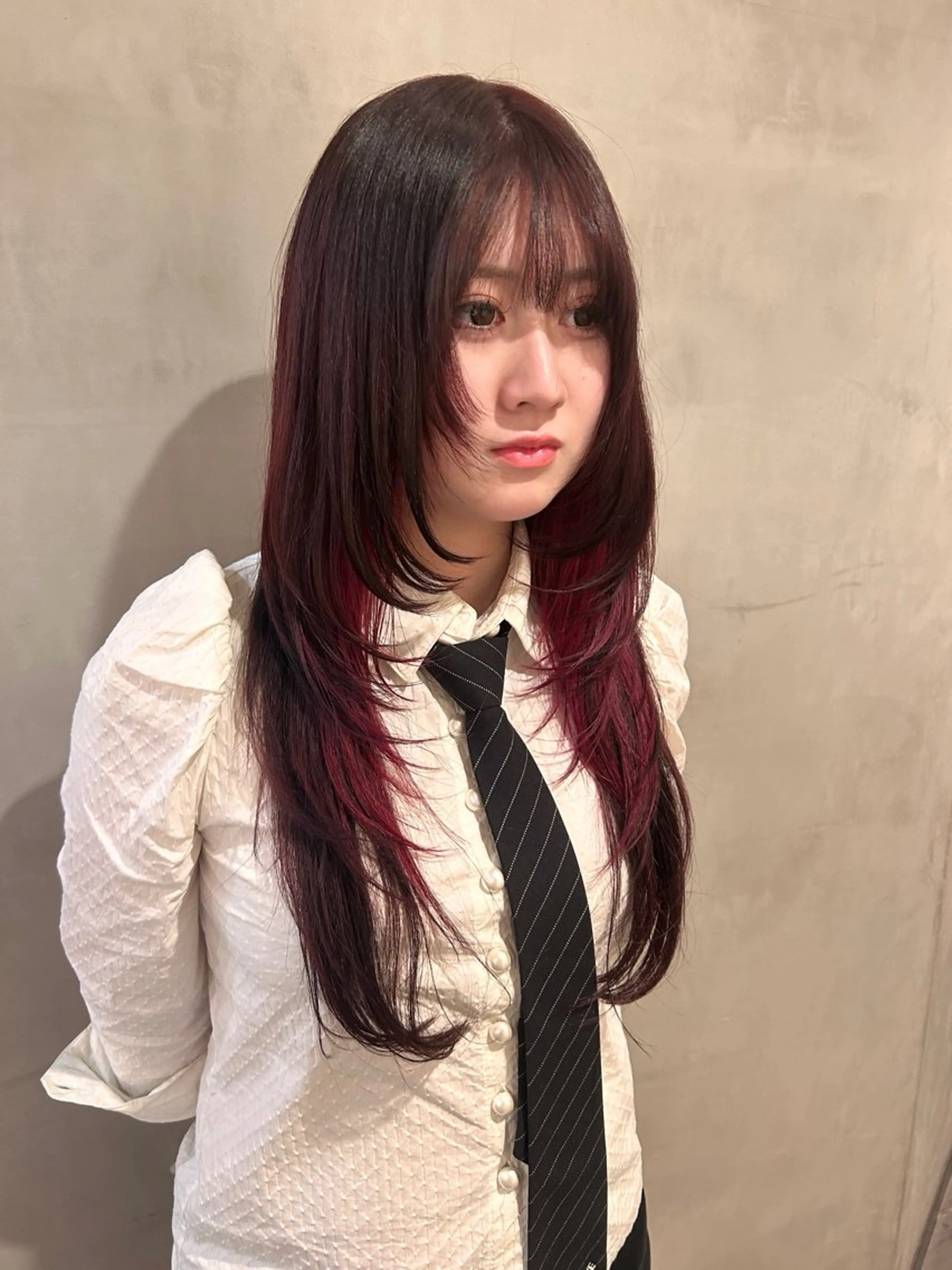 ロング カラー デザインカラー レイヤーカット カット ヘアカラー トリートメント オタク救済🎀 可愛いに特化　ゆうなのヘアスタイル