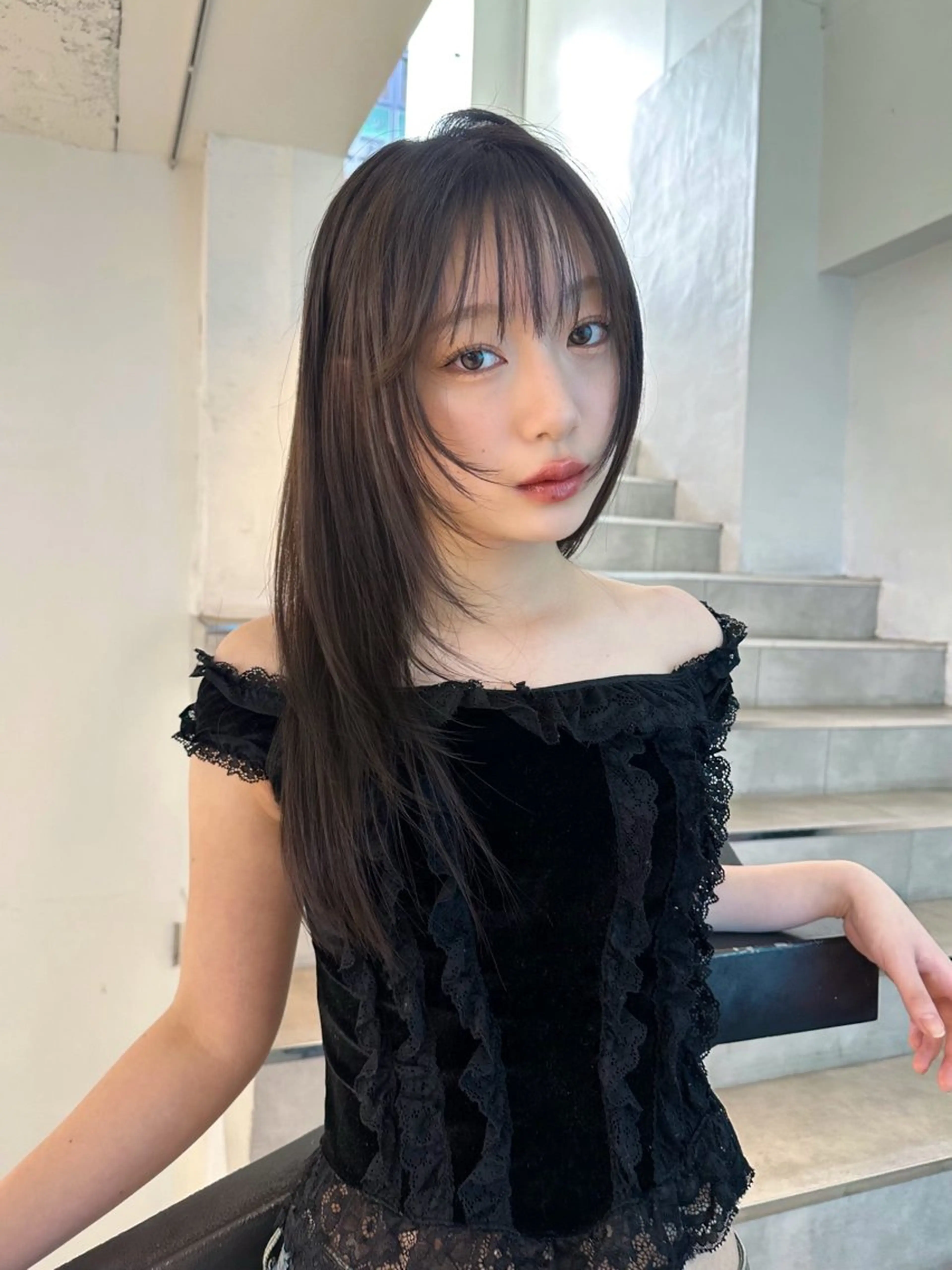 ロング カット 🐈‍⬛韓国ヘア カノン♥️のヘアスタイル