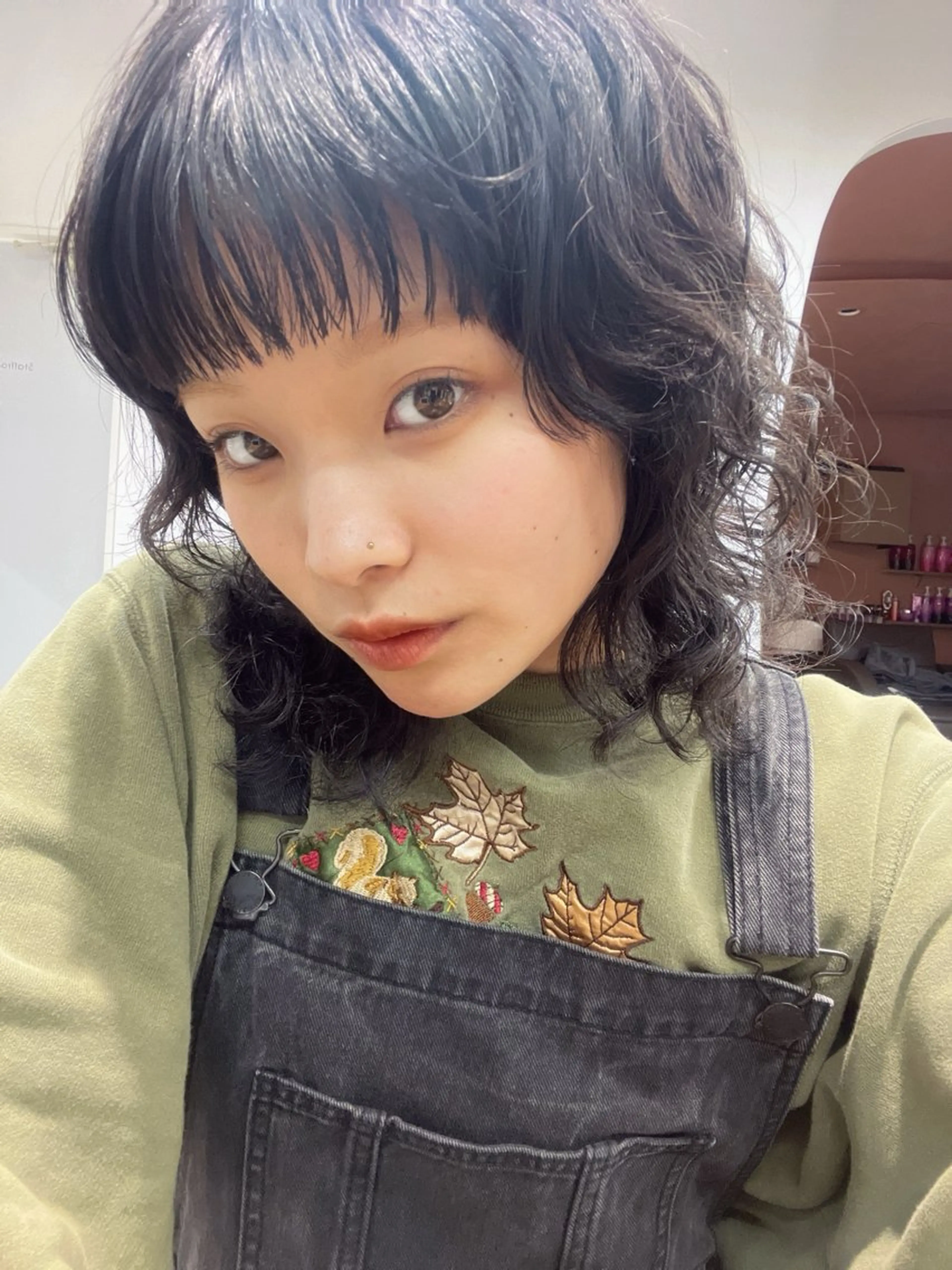 セミロング デザインパーマ/ 艶カラー/ボブのヘアスタイル