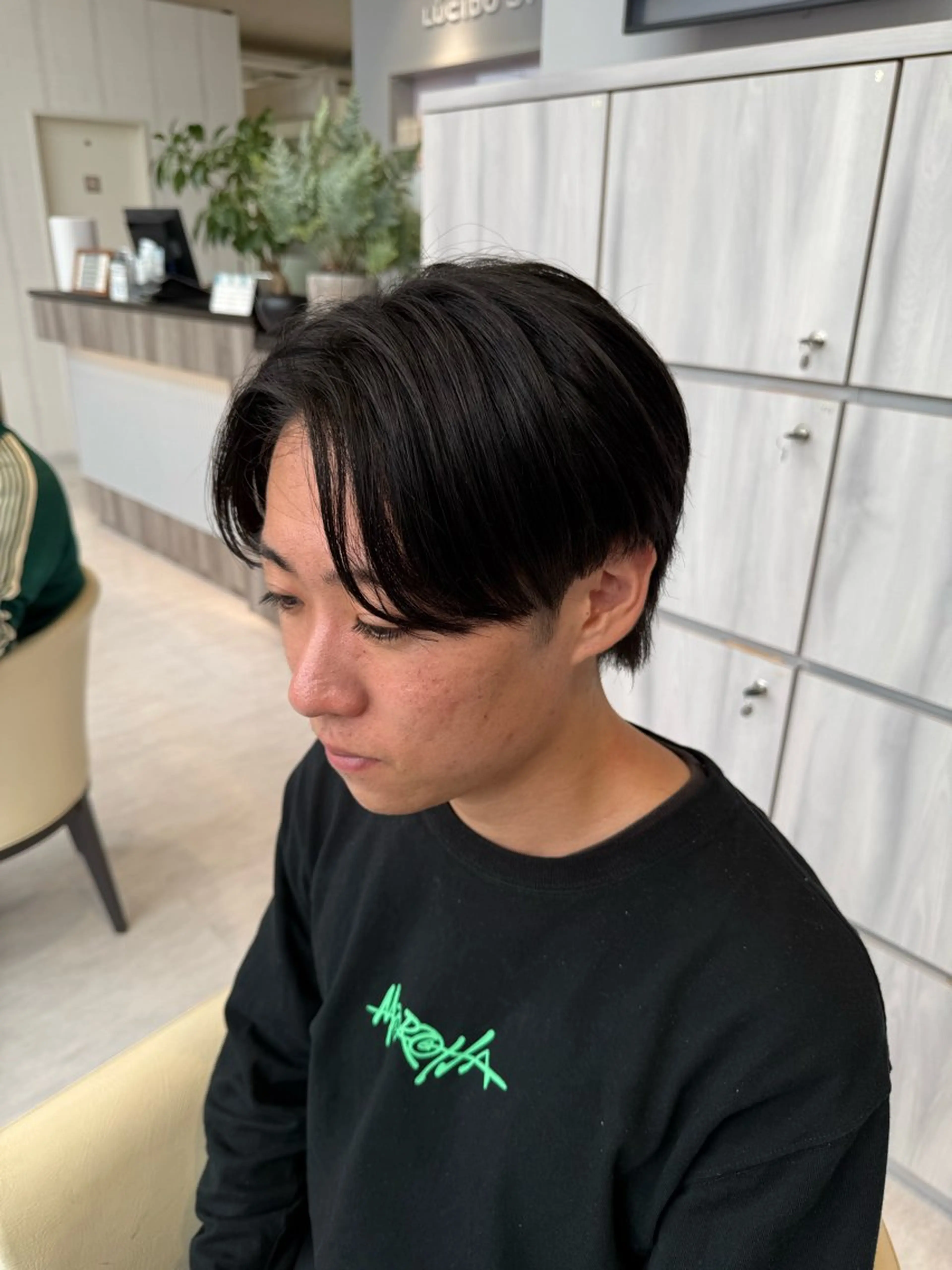 メンズ センターパート メンズパーマ 田辺 湧愛のヘアスタイル