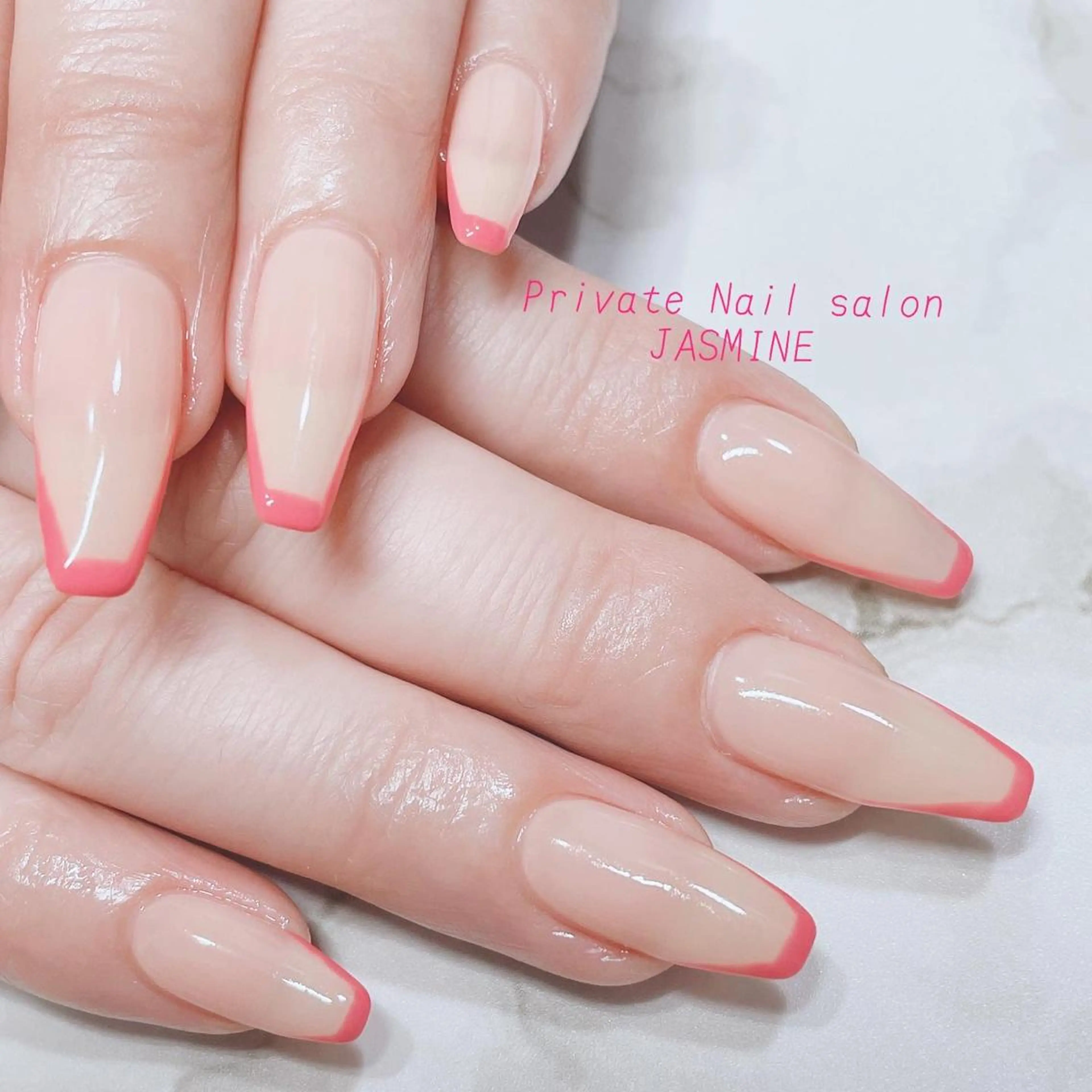 ネイル フレンチネイル ピンク シンプルネイル Nail salon JASMINEのネイルデザイン