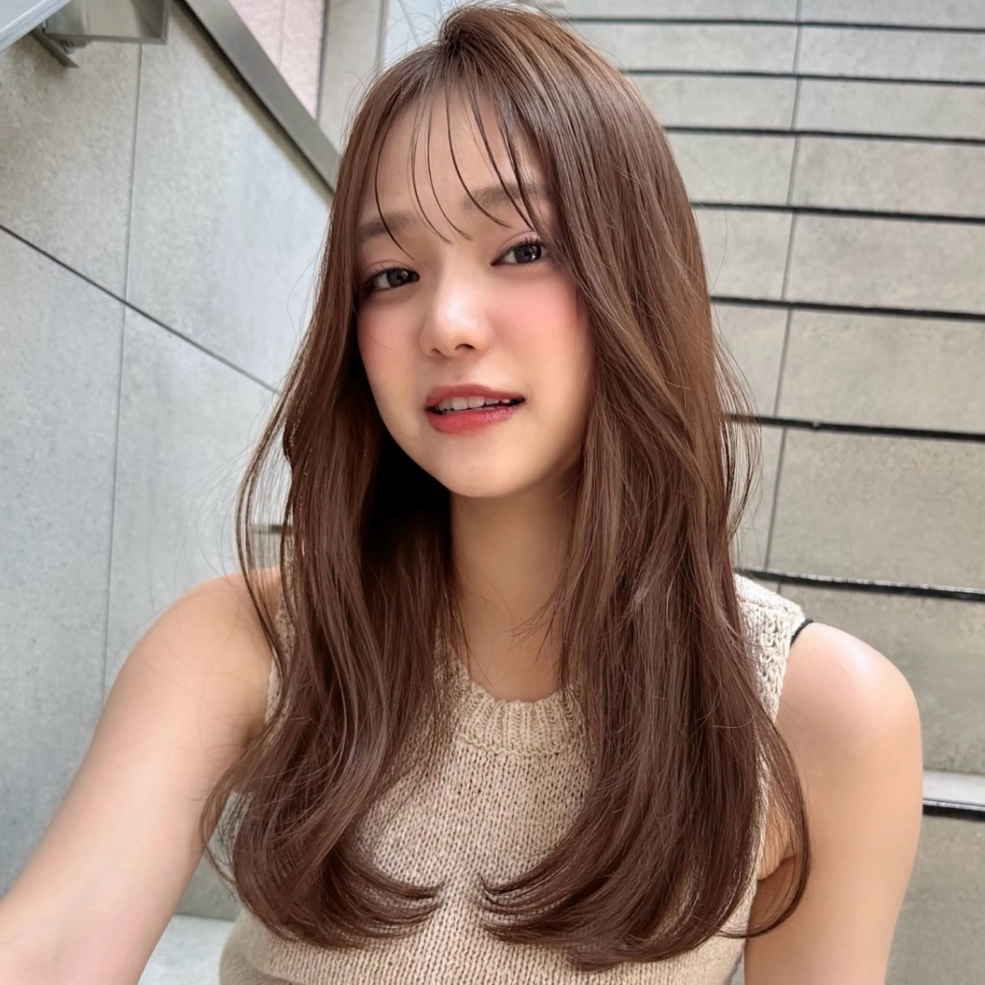 セミロング カラー 似合わせカット カット ヘアカラー トリートメント レイヤー/髪質改善 Lond ambreのヘアスタイル